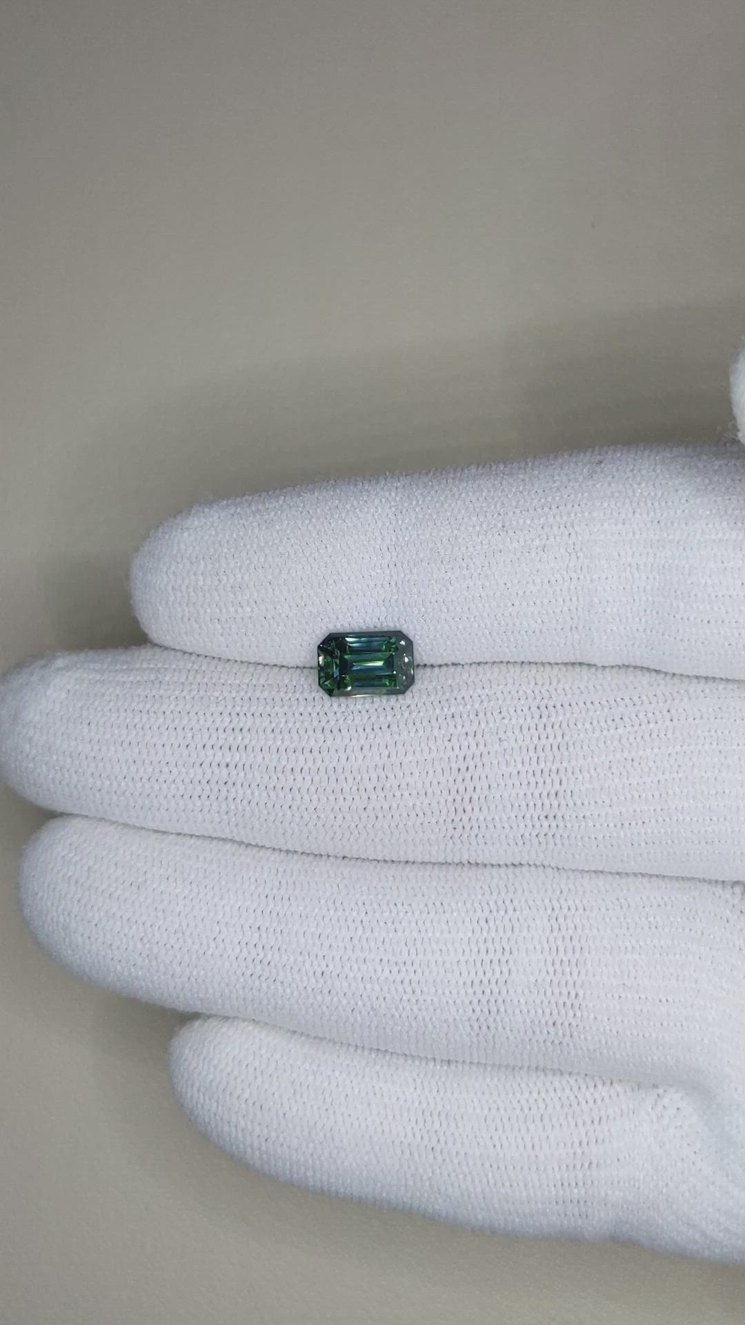 2.16 Ct. Bluish Green Sapphire from Ceylon (Sri Lanka) Size Video