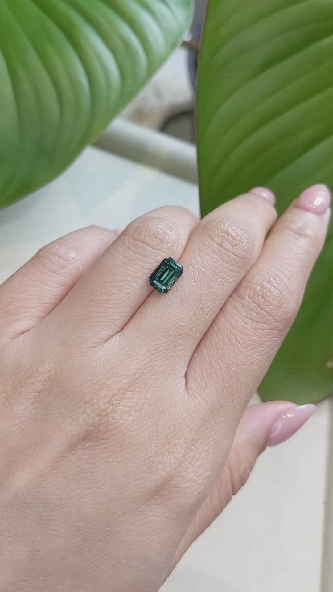 2.16 Ct. Bluish Green Sapphire from Ceylon (Sri Lanka) Size Video