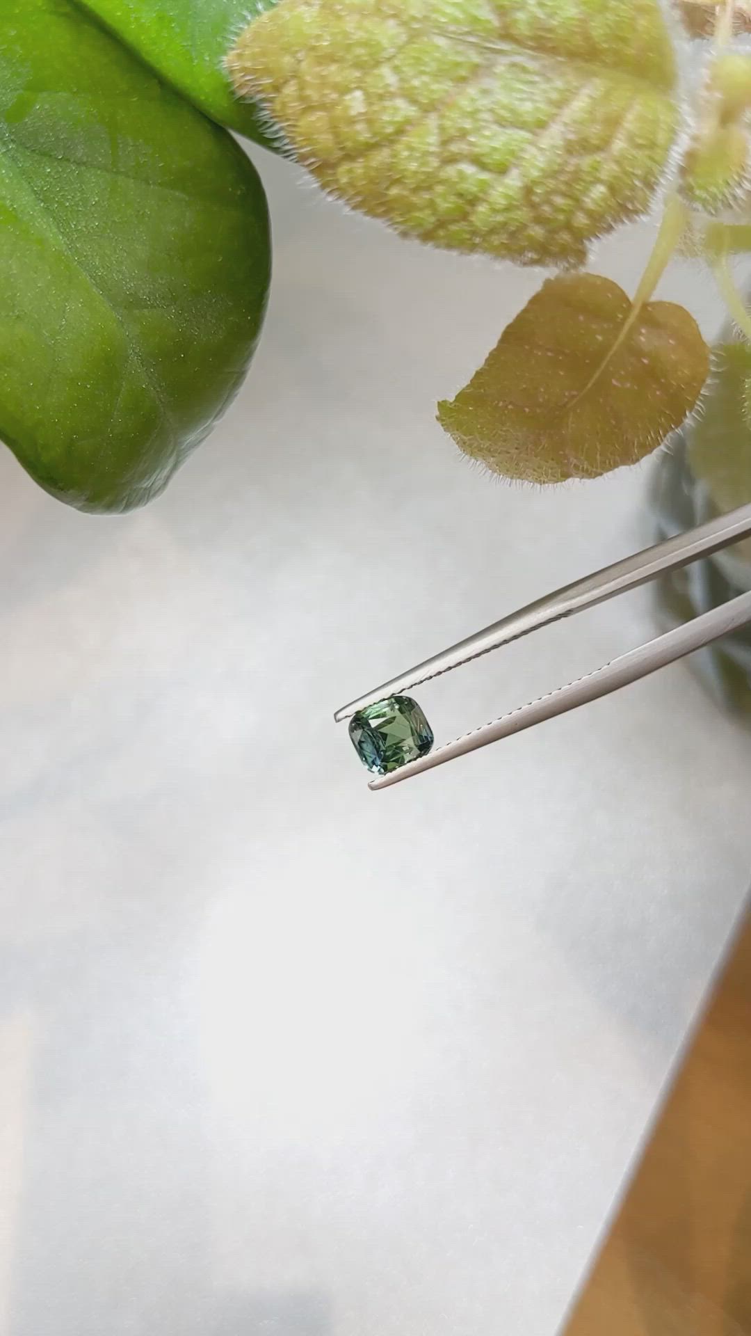 1.04 Ct. Bluish Green Sapphire from Ceylon (Sri Lanka) Size Video