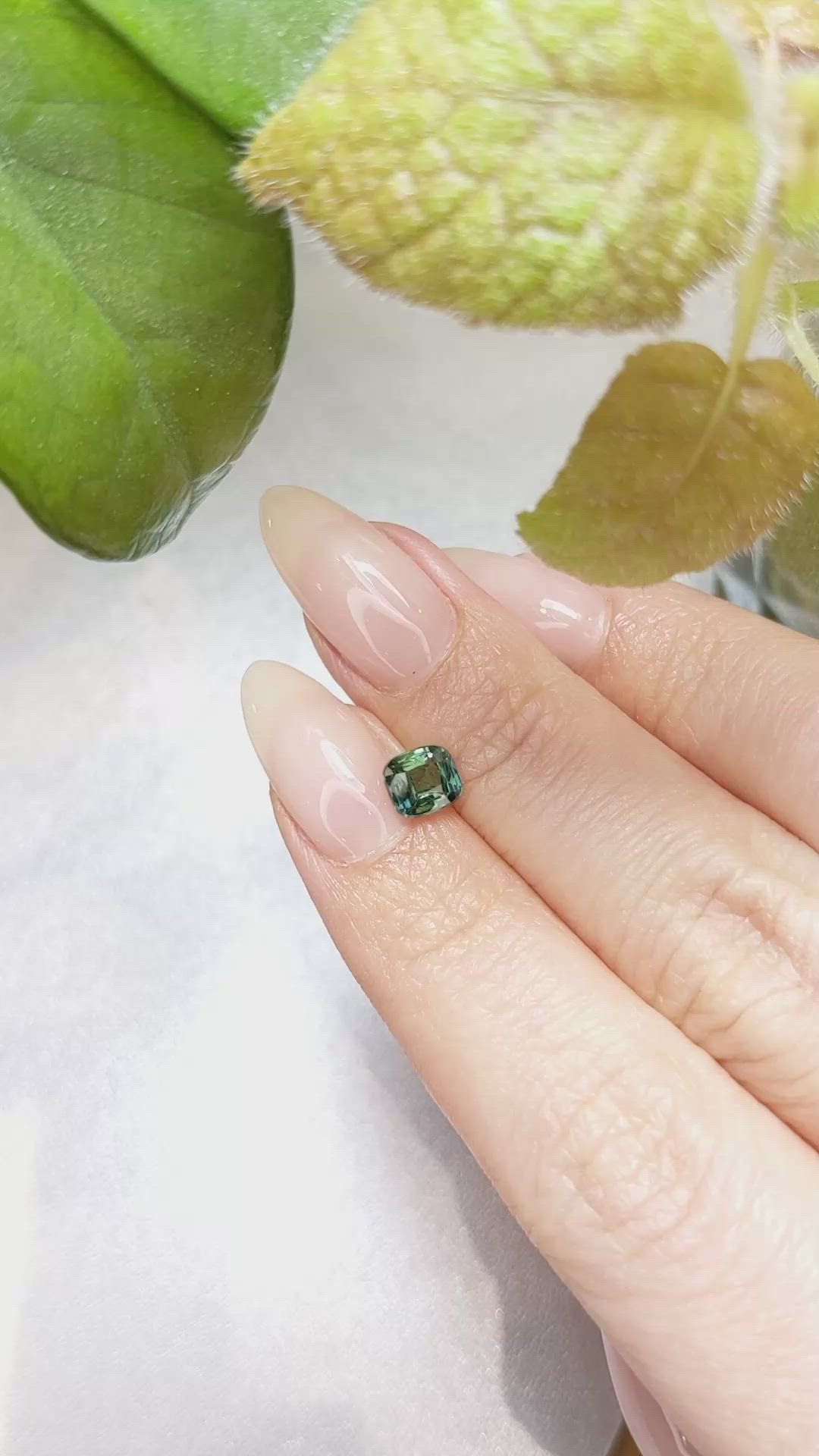 1.04 Ct. Bluish Green Sapphire from Ceylon (Sri Lanka) Size Video