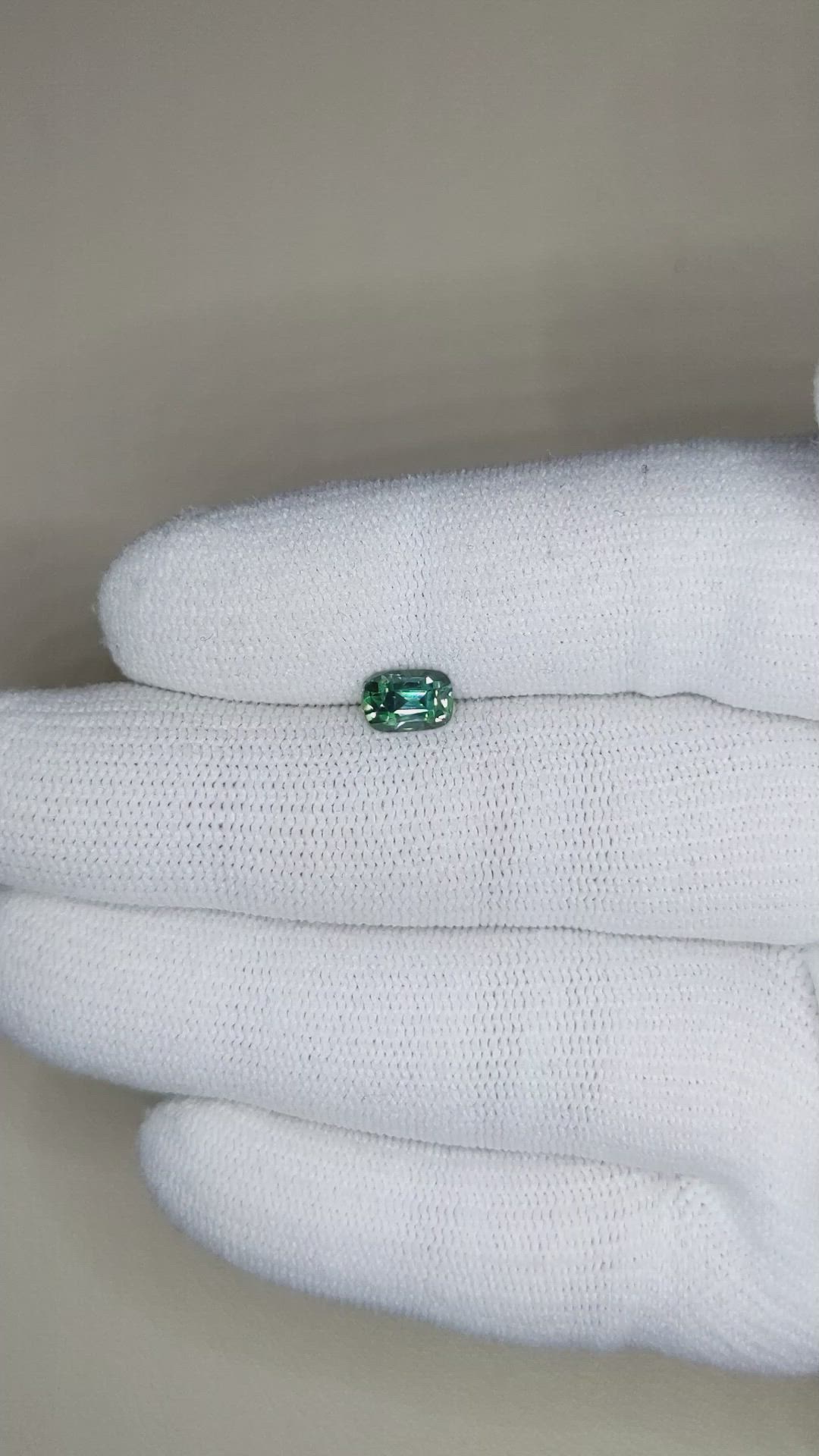 1.07 Ct. Bluish Green Sapphire from Ceylon (Sri Lanka) Size Video