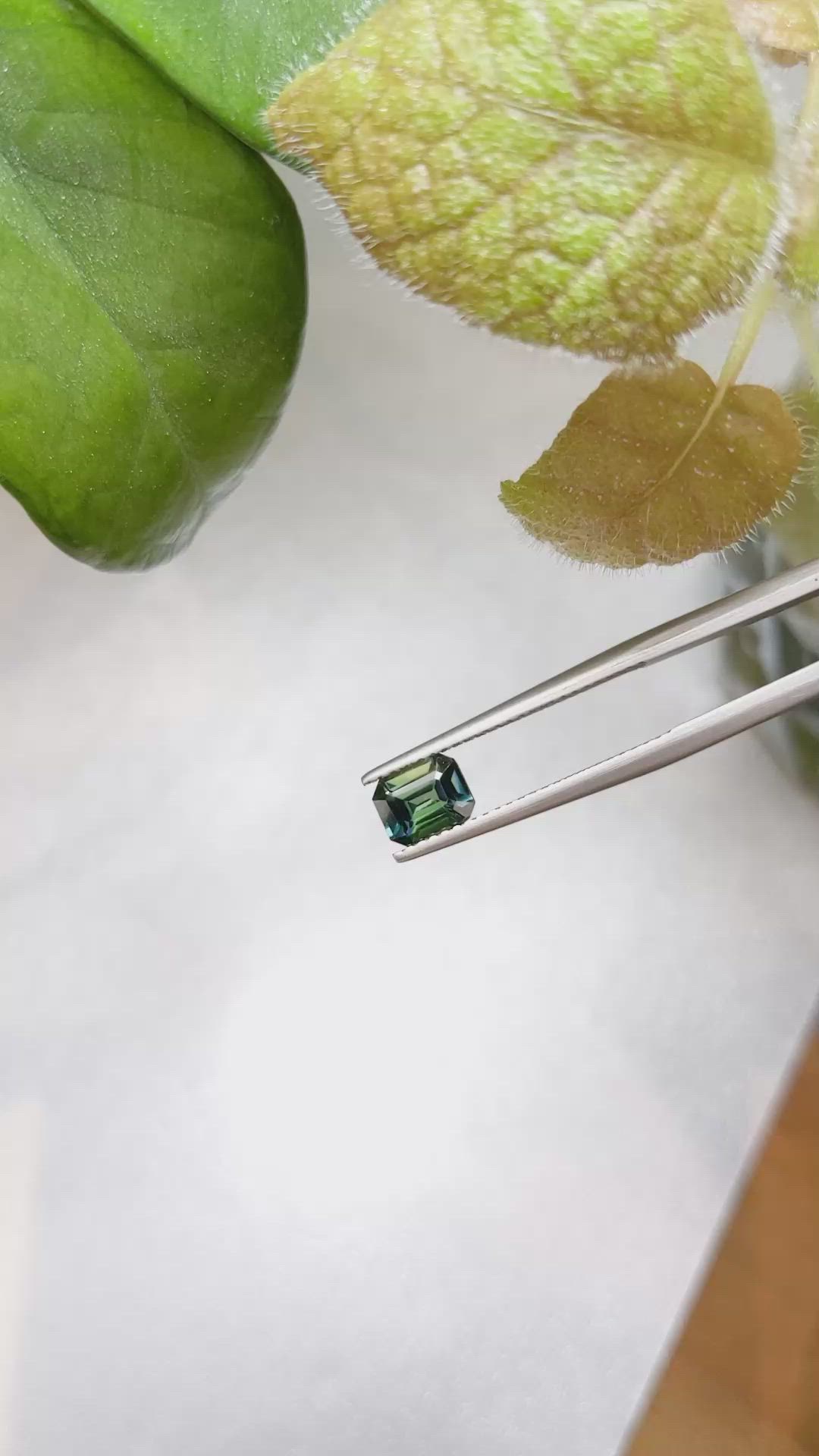 1.12 Ct. Bluish Green Sapphire from Ceylon (Sri Lanka) Size Video