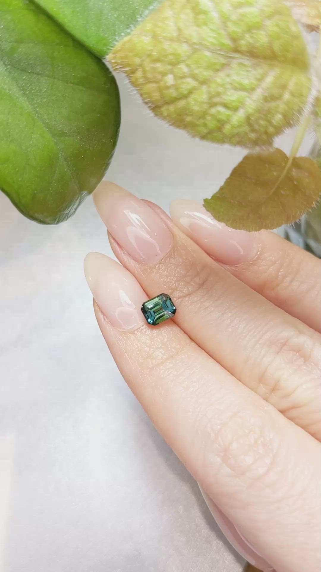 1.12 Ct. Bluish Green Sapphire from Ceylon (Sri Lanka) Size Video