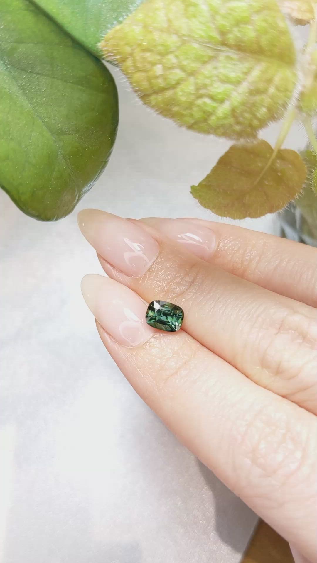 1.53 Ct. Bluish Green Sapphire from Ceylon (Sri Lanka) Size Video