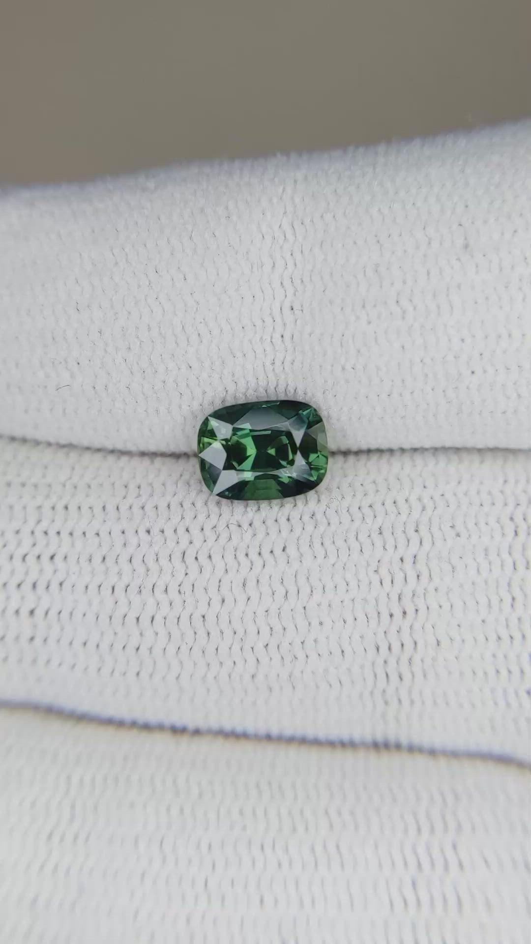 1.53 Ct. Bluish Green Sapphire from Ceylon (Sri Lanka) Size Video