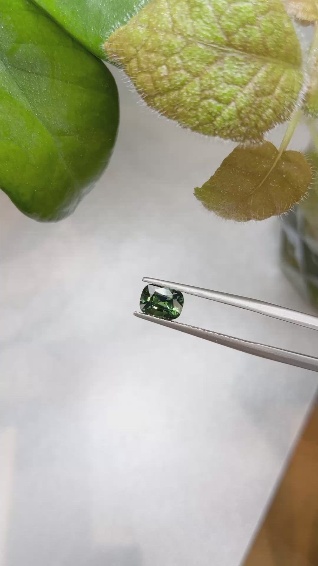 1.53 Ct. Bluish Green Sapphire from Ceylon (Sri Lanka) Size Video