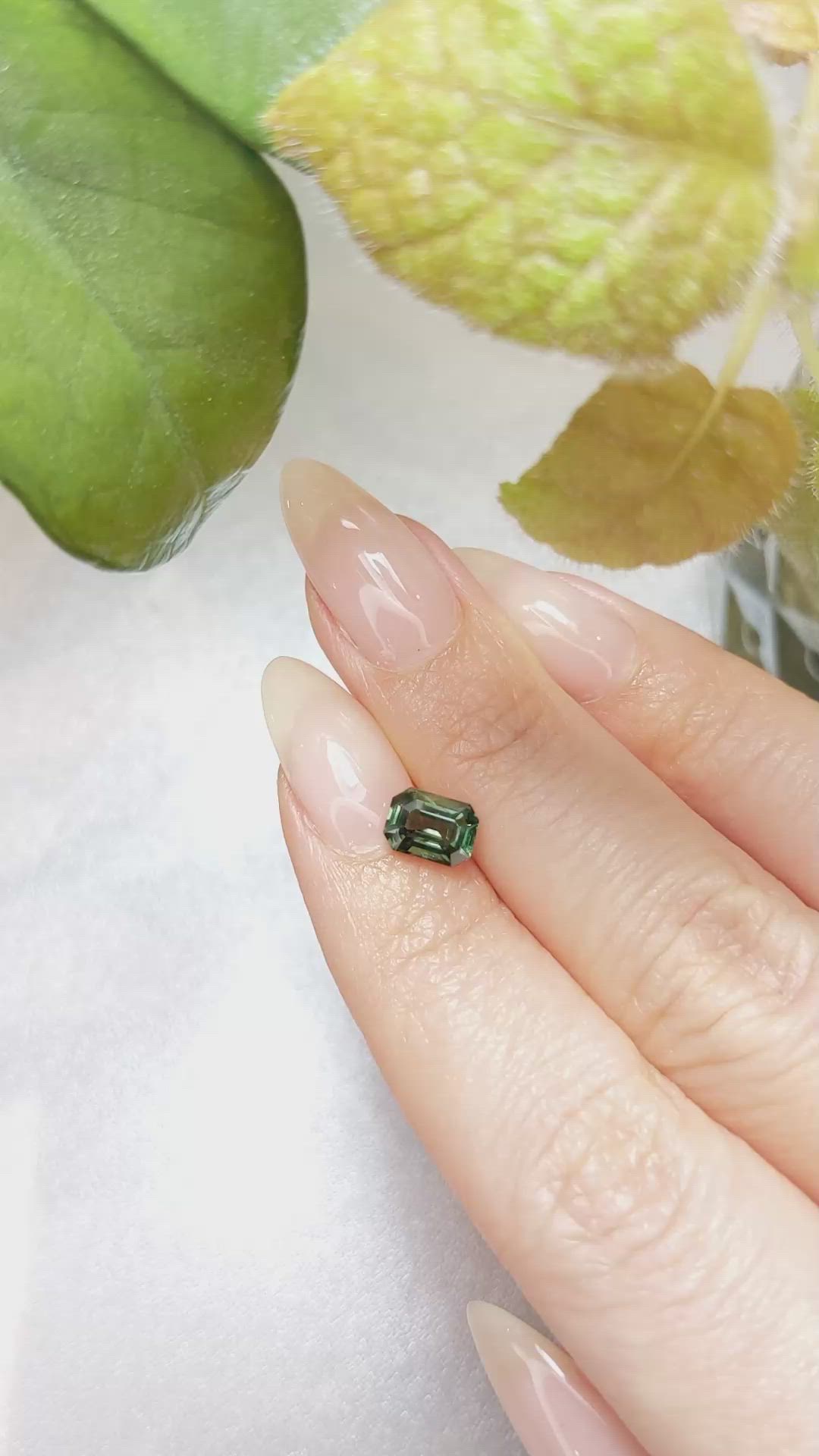 1.56 Ct. Green Sapphire from Ceylon (Sri Lanka) Size Video