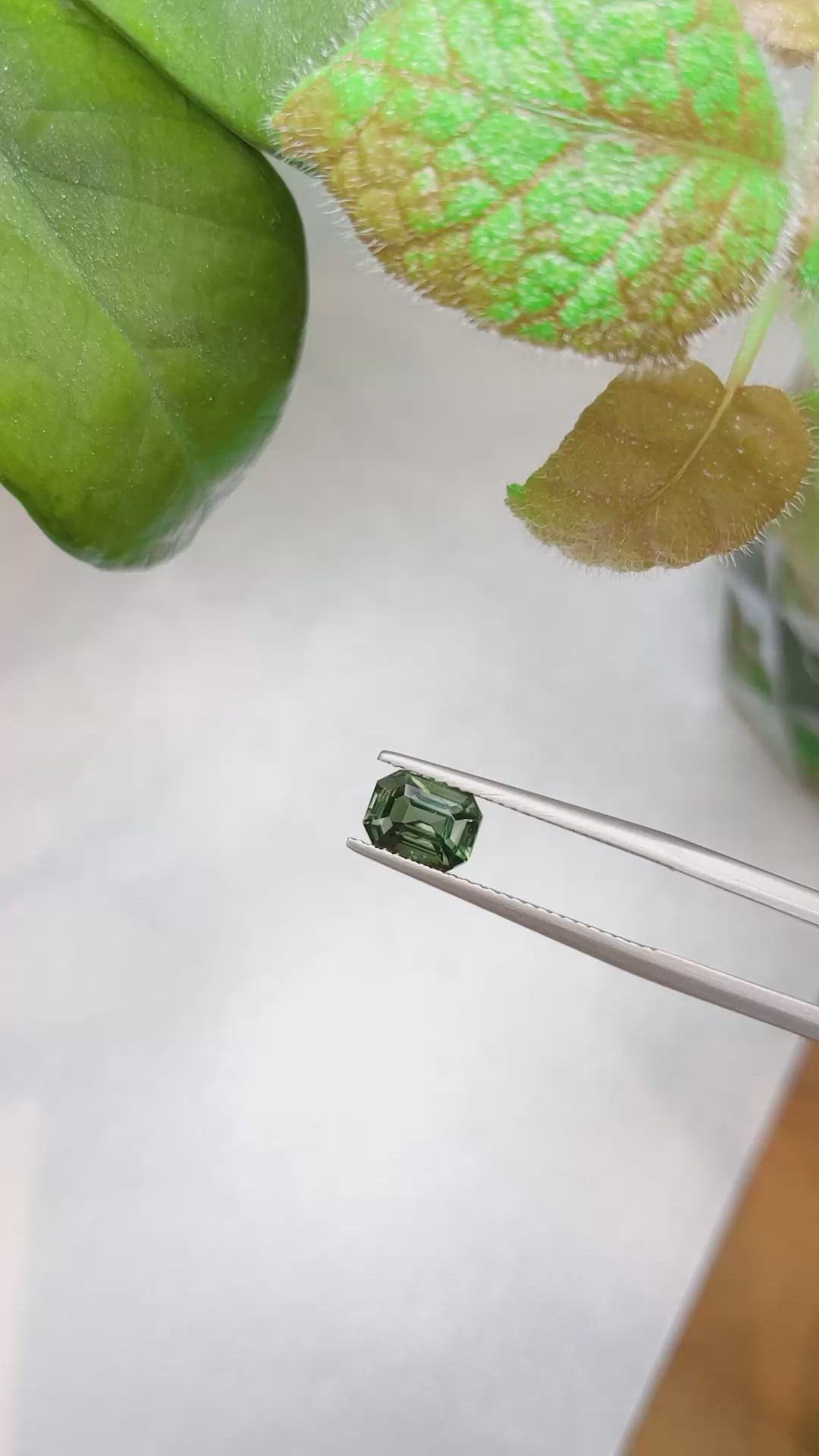 1.56 Ct. Green Sapphire from Ceylon (Sri Lanka) Size Video