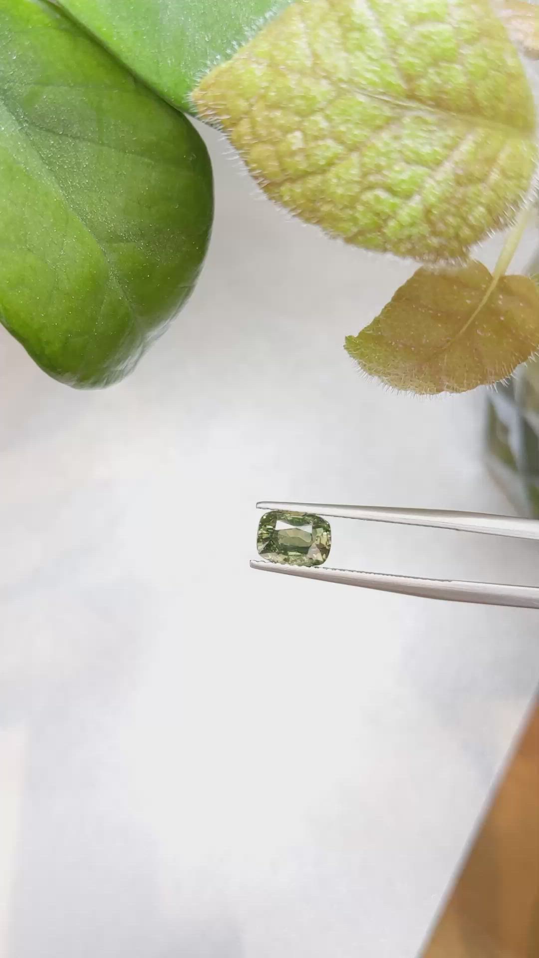 2.03 Ct. Green Sapphire from Ceylon (Sri Lanka) Size Video