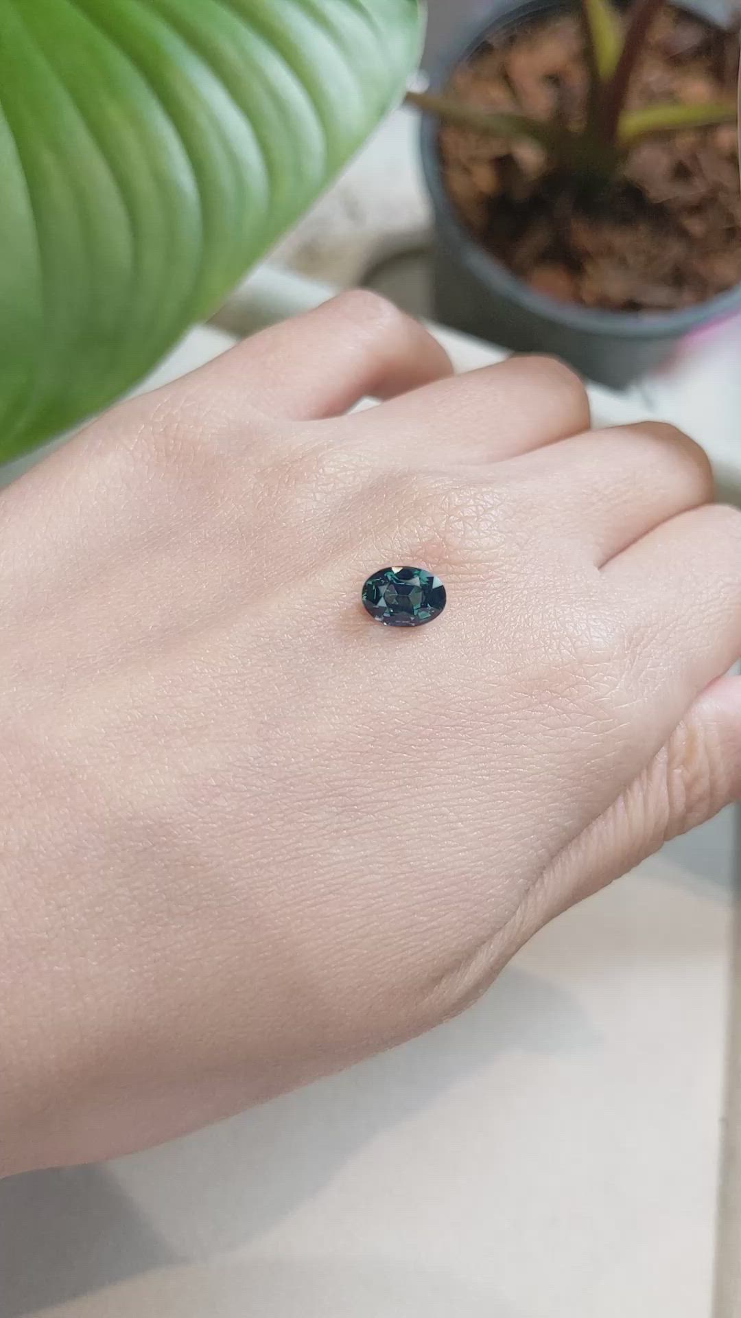 1.88 Ct. Greenish Blue Sapphire from Ceylon (Sri Lanka) Size Video
