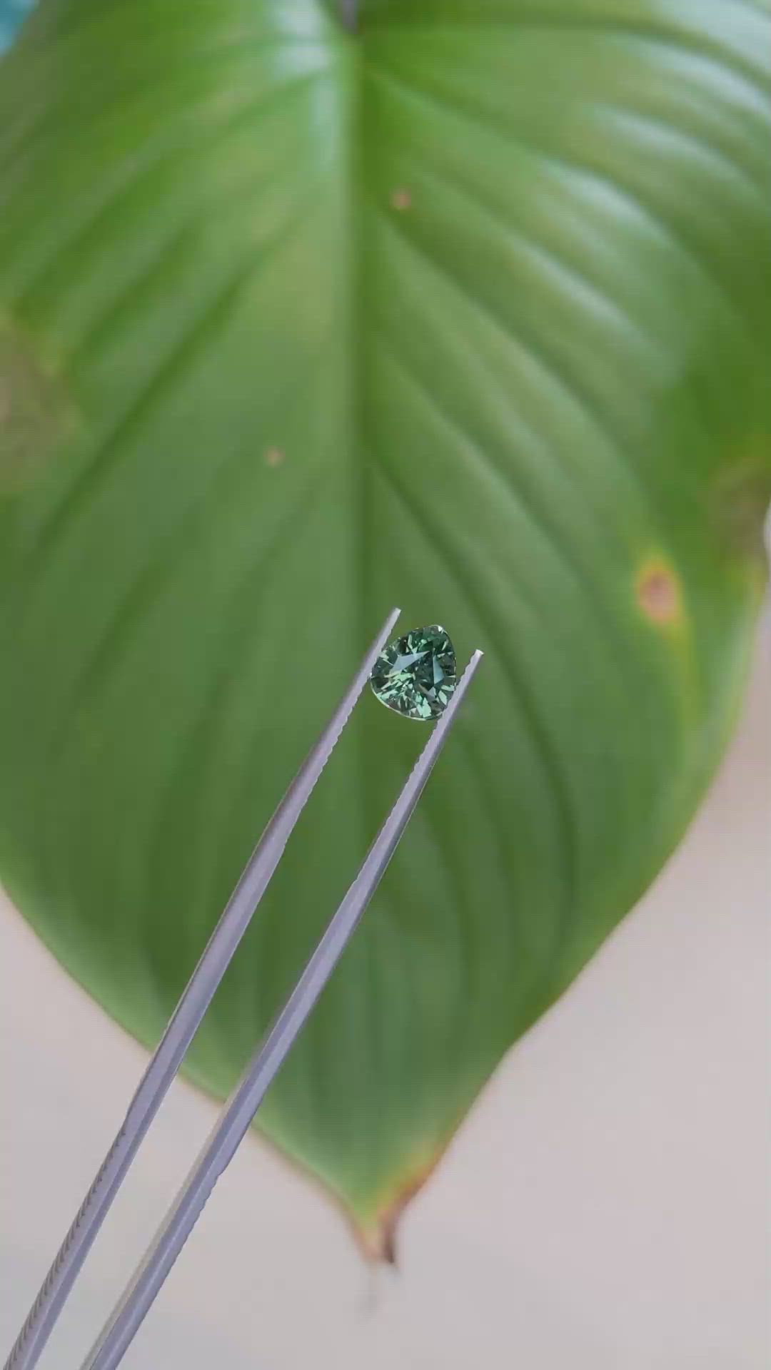 1.70 Ct. Bluish Green Sapphire from Ceylon (Sri Lanka) Size Video