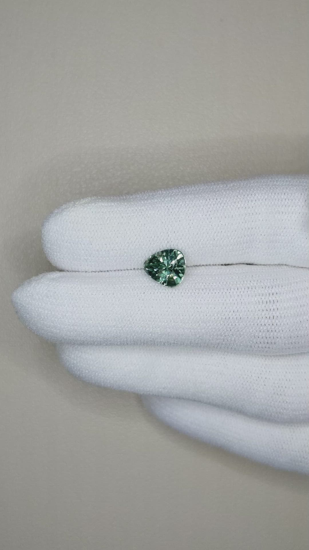 1.70 Ct. Bluish Green Sapphire from Ceylon (Sri Lanka) Size Video