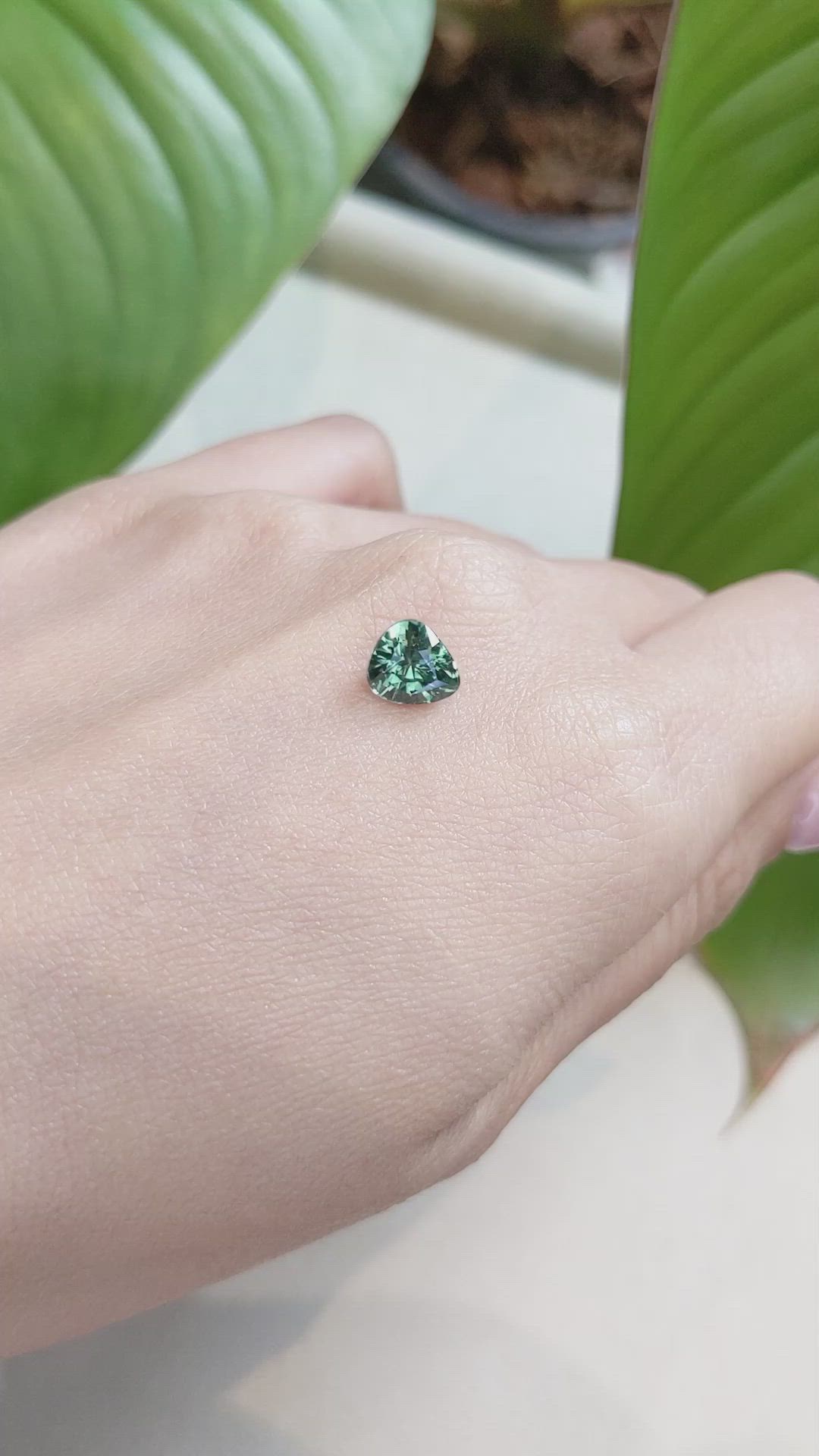 1.70 Ct. Bluish Green Sapphire from Ceylon (Sri Lanka) Size Video
