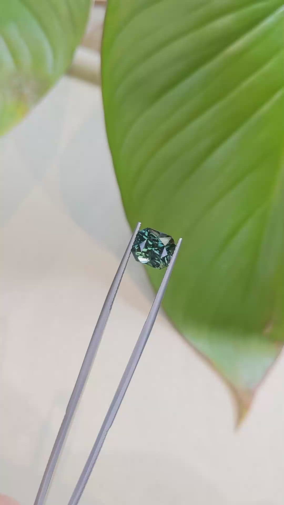 5.10 Ct. Bluish Green Sapphire from Ceylon (Sri Lanka) Size Video