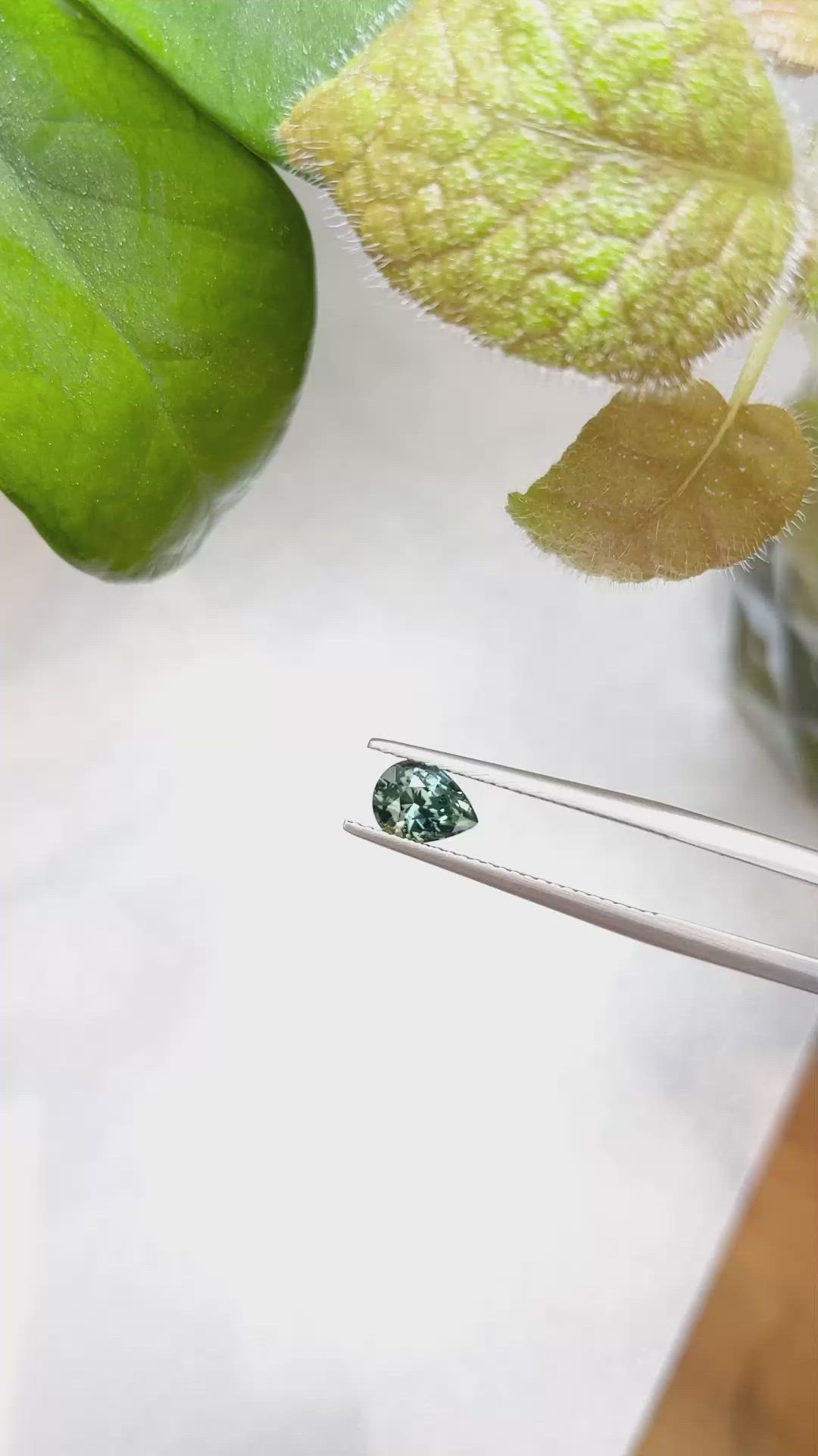 1.02 Ct. Bluish Green Sapphire from Ceylon (Sri Lanka) Size Video