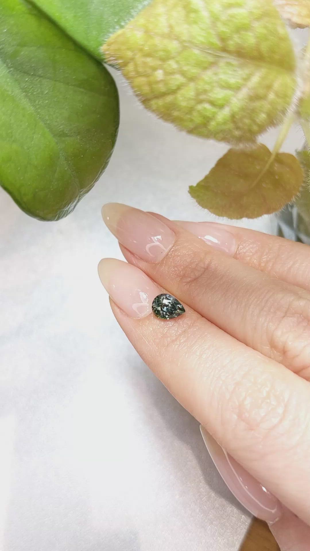 1.02 Ct. Bluish Green Sapphire from Ceylon (Sri Lanka) Size Video