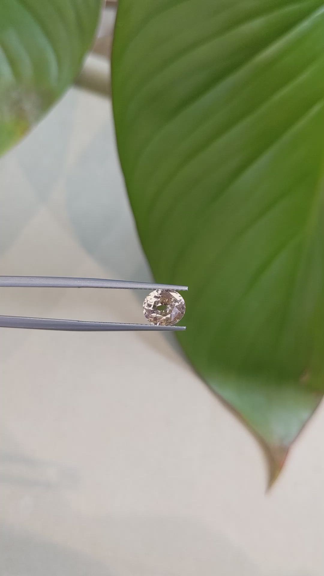 1.74 Ct. Peach Sapphire from Ceylon (Sri Lanka) Size Video
