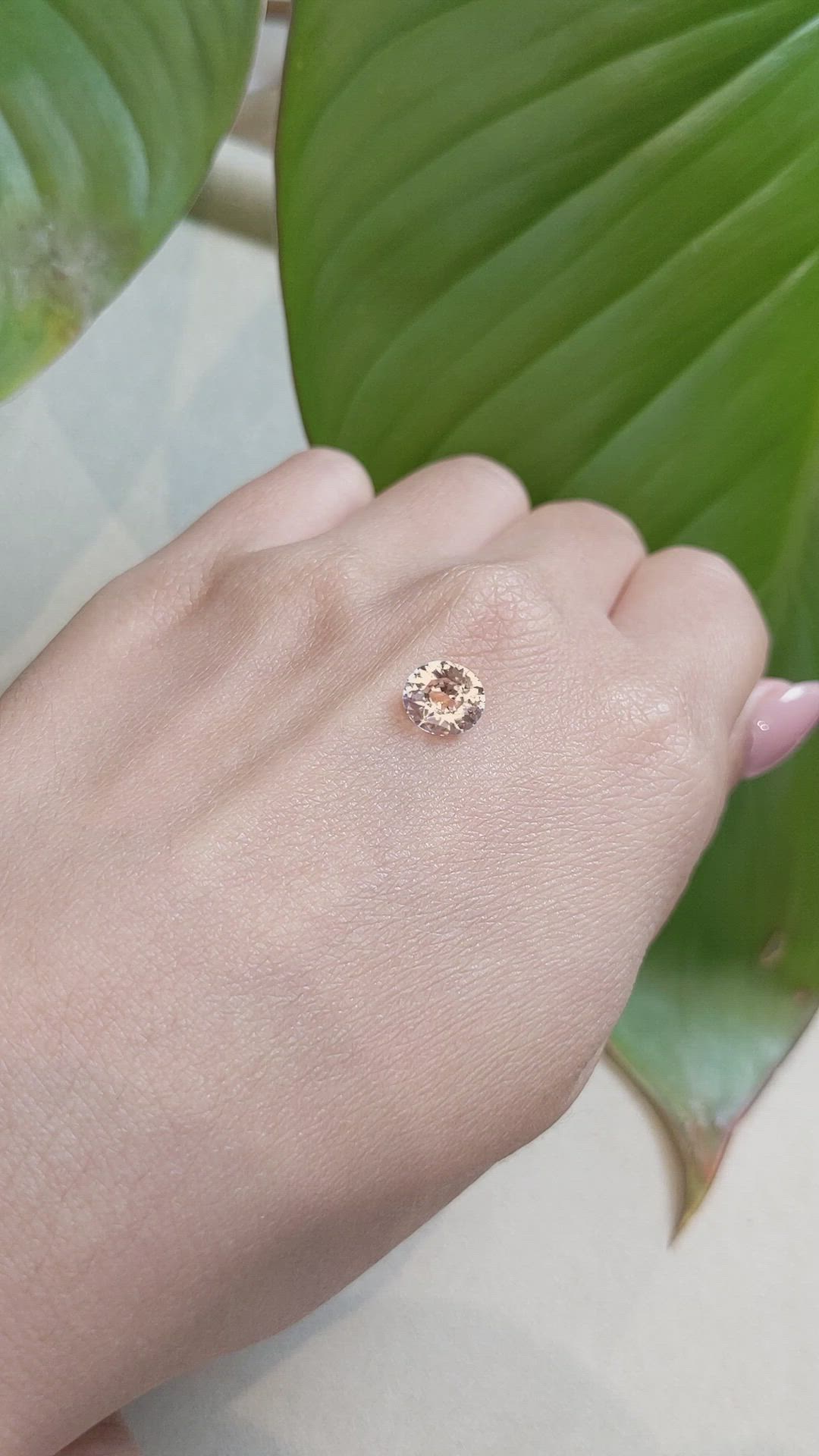 1.74 Ct. Peach Sapphire from Ceylon (Sri Lanka) Size Video