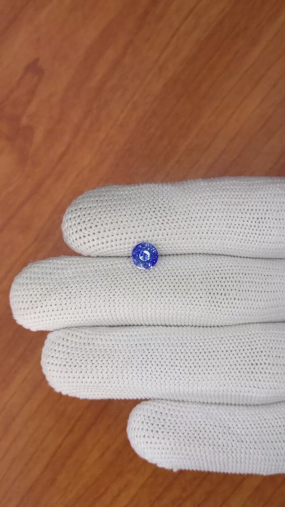 0.88 Ct. Blue Sapphire from Ceylon (Sri Lanka) Size Video