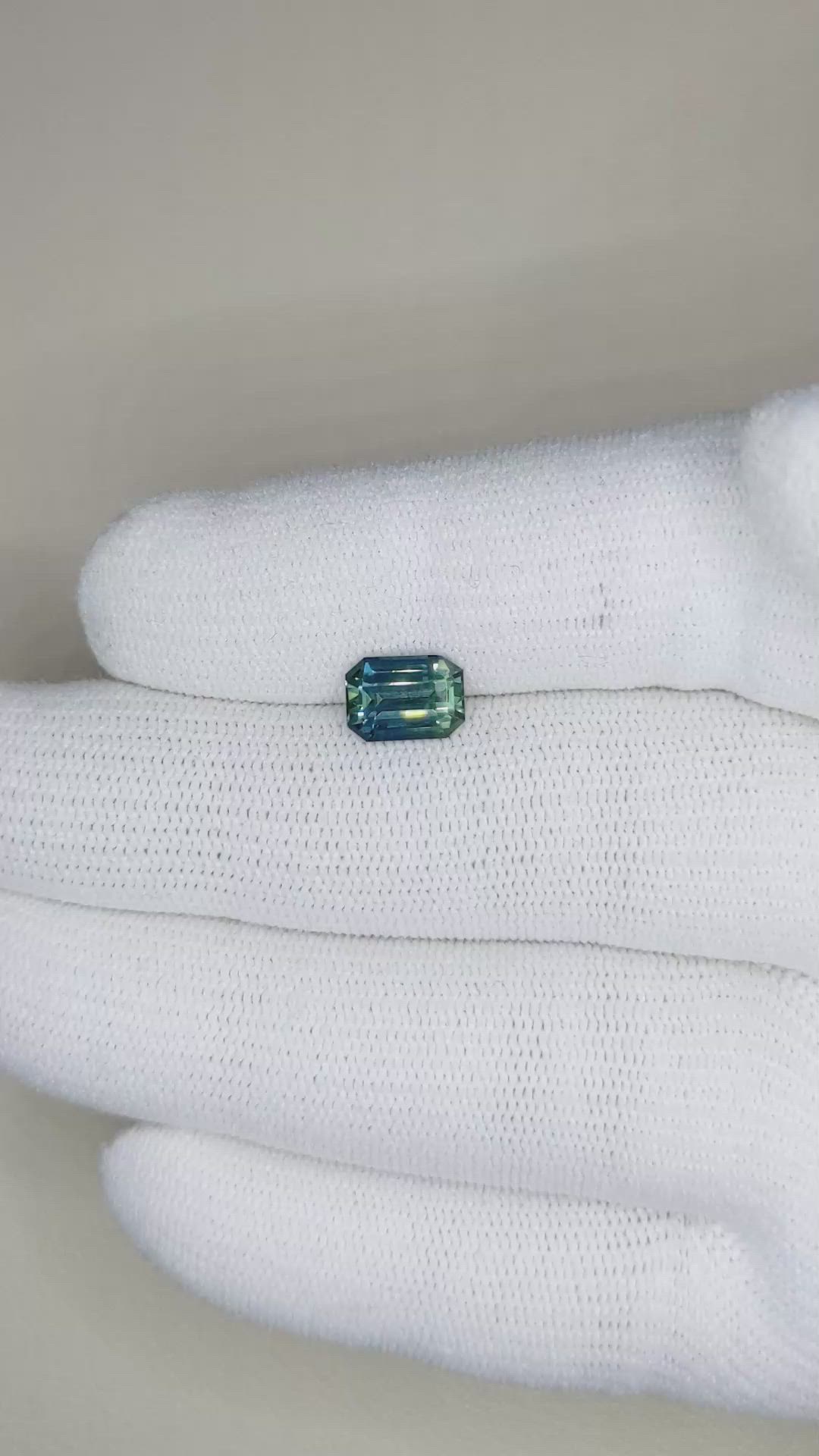 2.03 Ct. Greenish Blue Sapphire from Australia Size Video