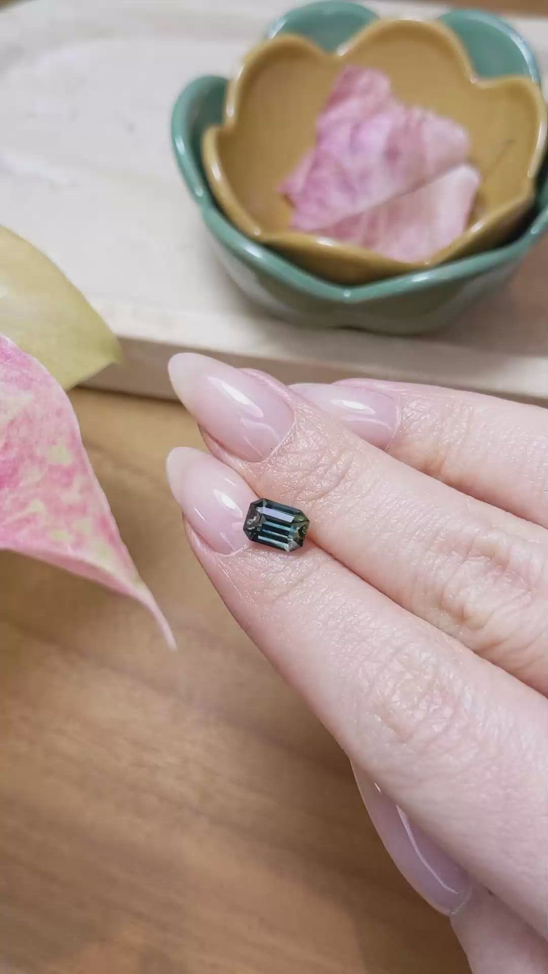 2.03 Ct. Greenish Blue Sapphire from Australia Size Video