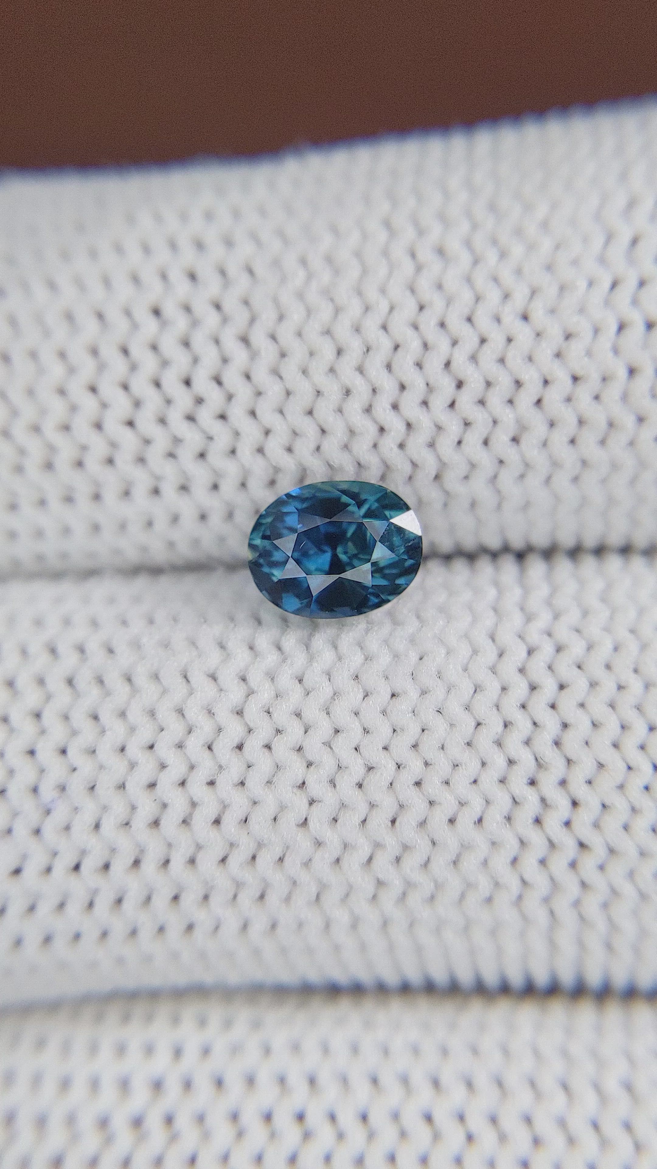 1.54 Ct. Greenish Blue Sapphire from Tanzania Size Video