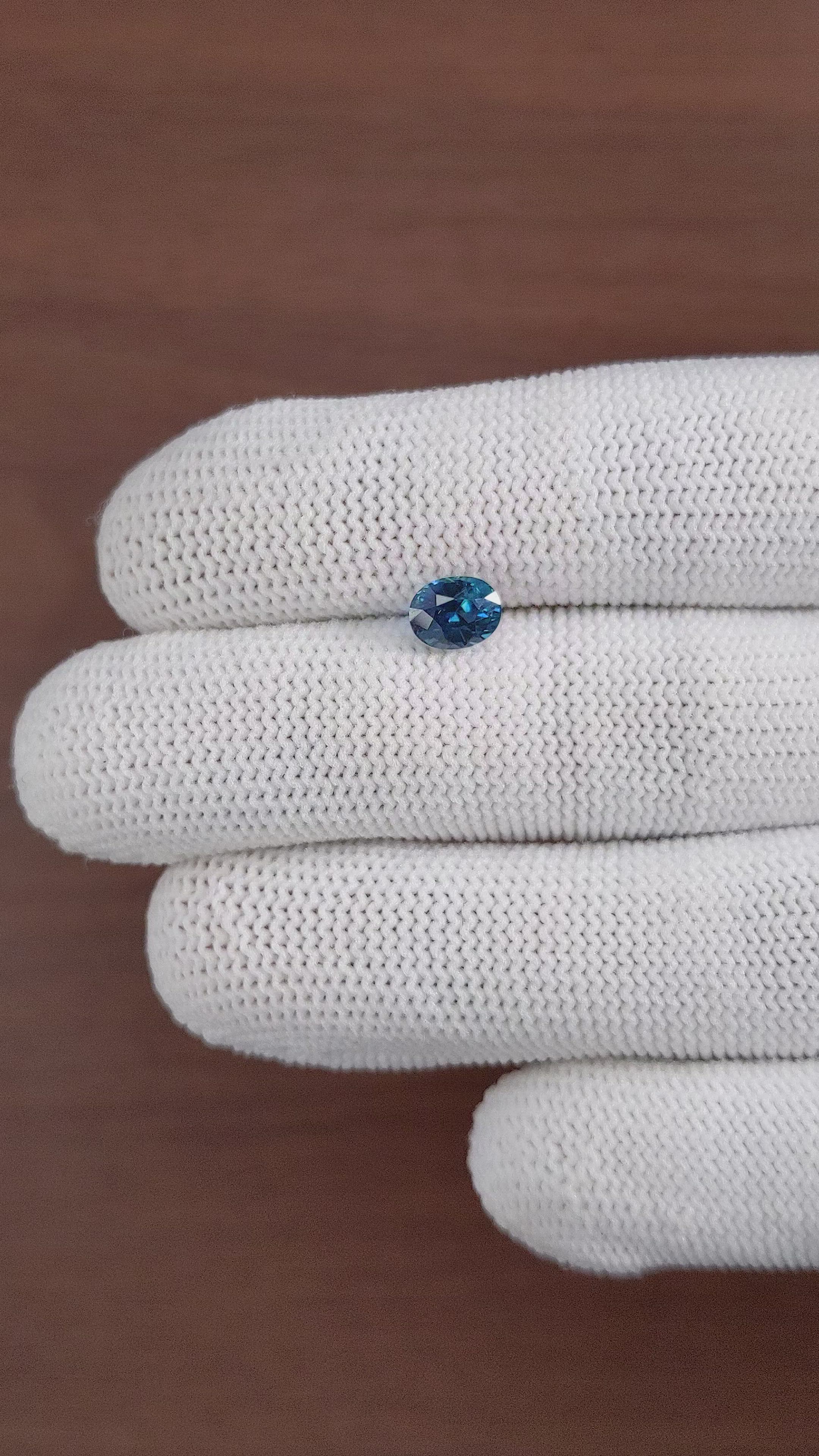 1.54 Ct. Greenish Blue Sapphire from Tanzania Size Video