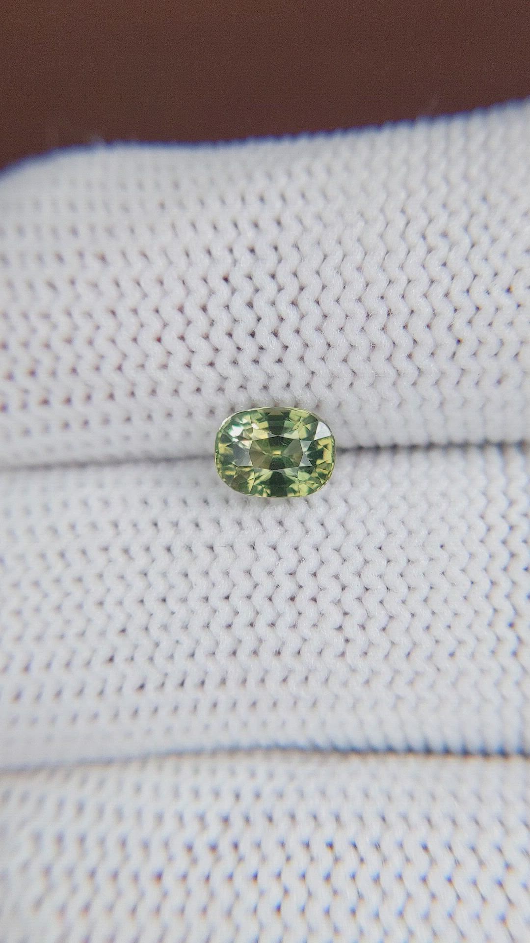 1.08 Ct. Yellowish Green Sapphire from Madagascar Size Video