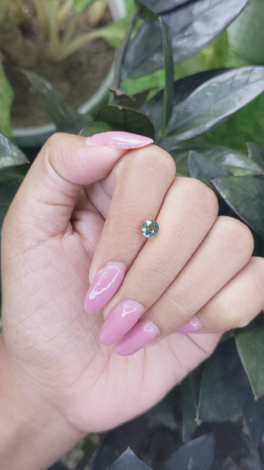 1.02 Ct. Bluish Green Sapphire from Madagascar Size Video