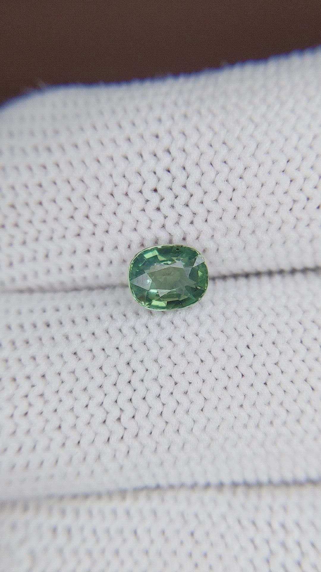 1.08 Ct. Green Sapphire from Madagascar Size Video