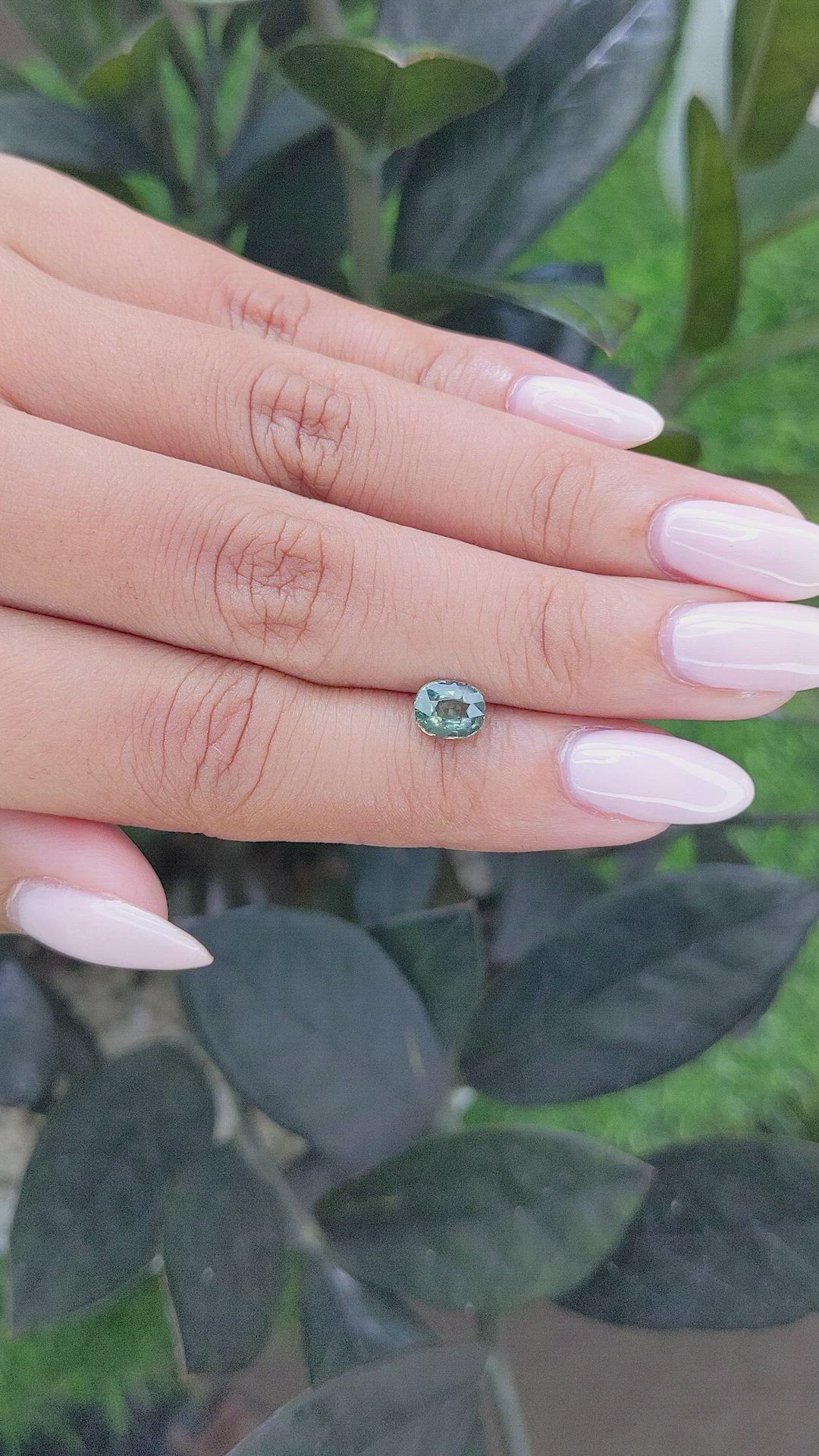 1.08 Ct. Green Sapphire from Madagascar Size Video