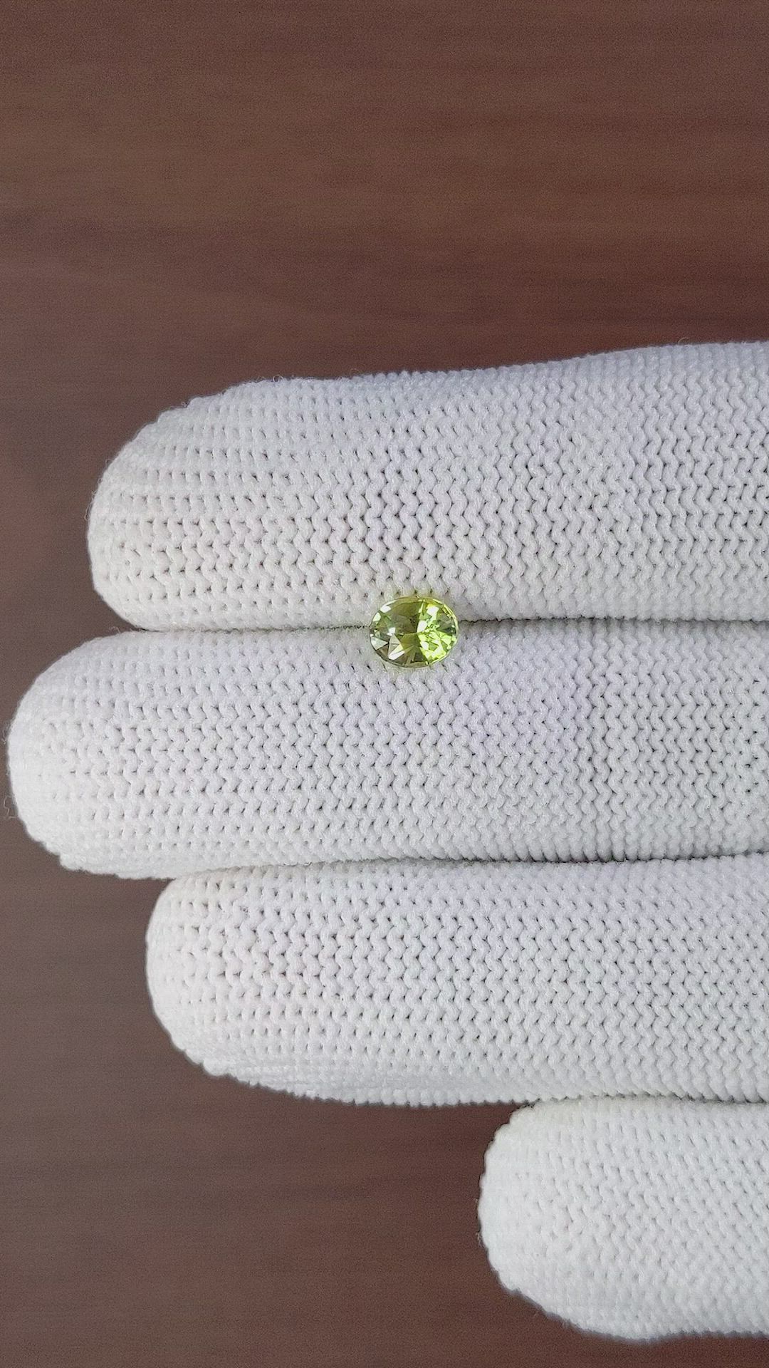 0.80 Ct. Yellowish Green Sapphire from Madagascar Size Video