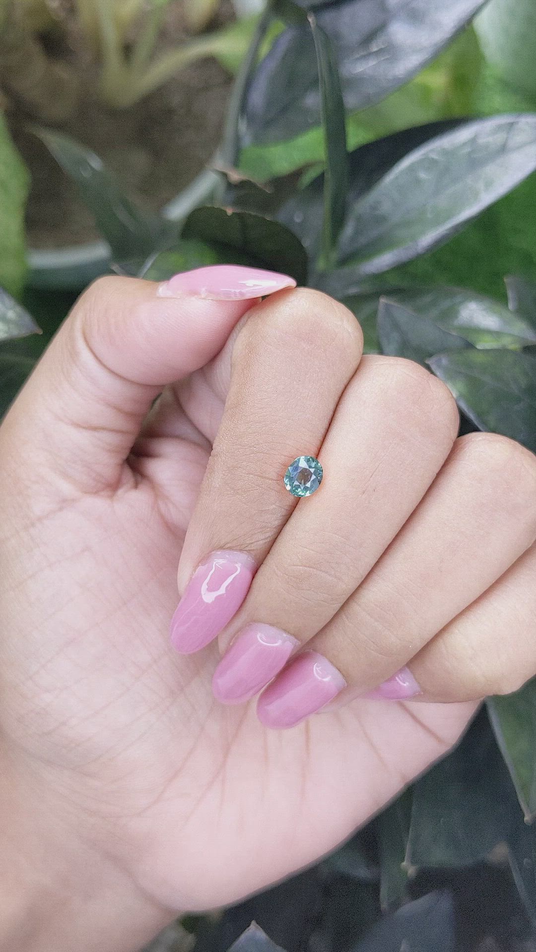 0.92 Ct. Bluish Green Sapphire from Madagascar Size Video