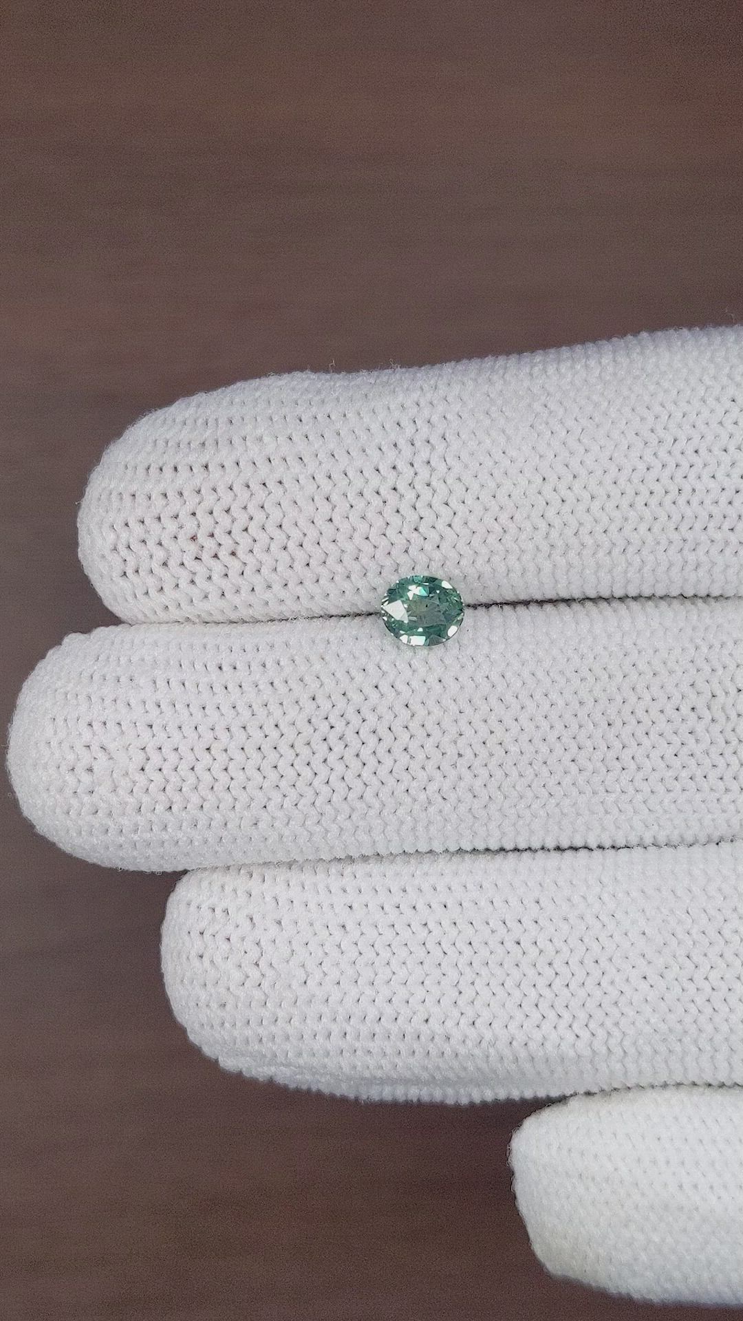 0.92 Ct. Bluish Green Sapphire from Madagascar Size Video