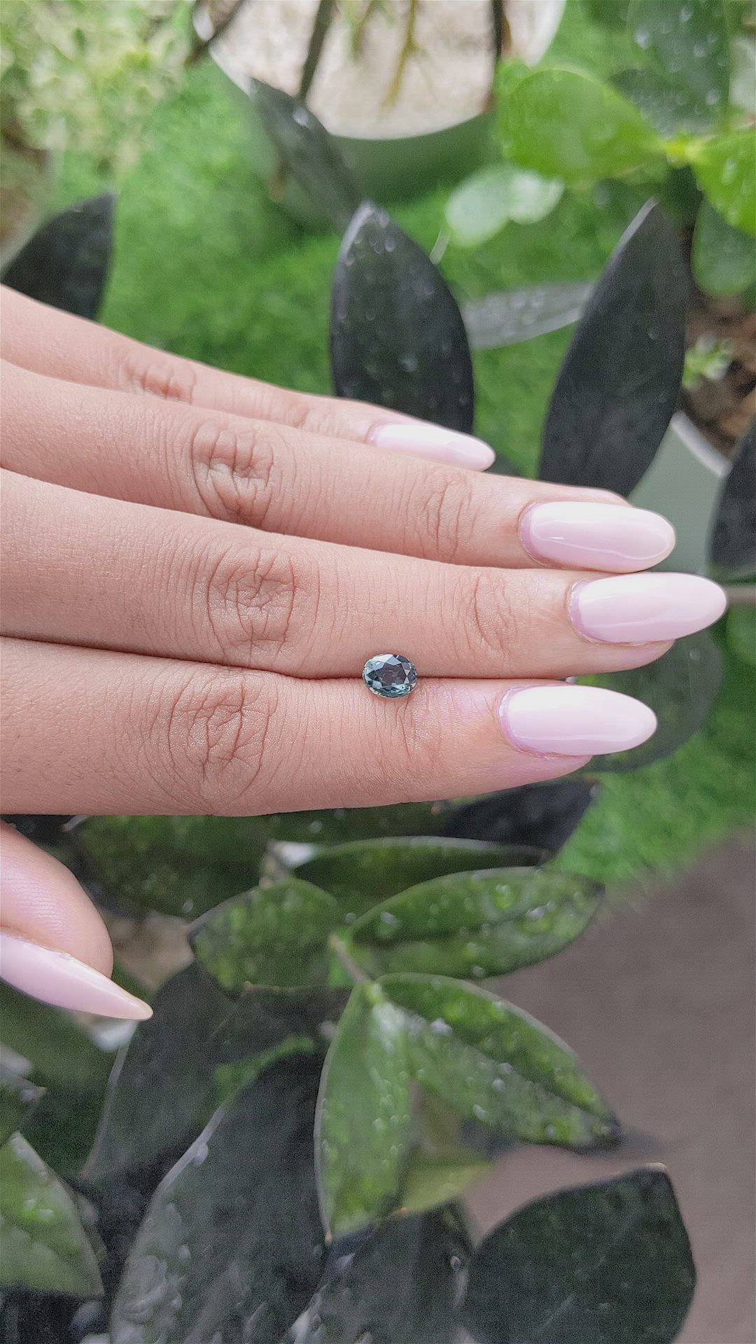 1.00 Ct. Bluish Green Sapphire from Madagascar Size Video