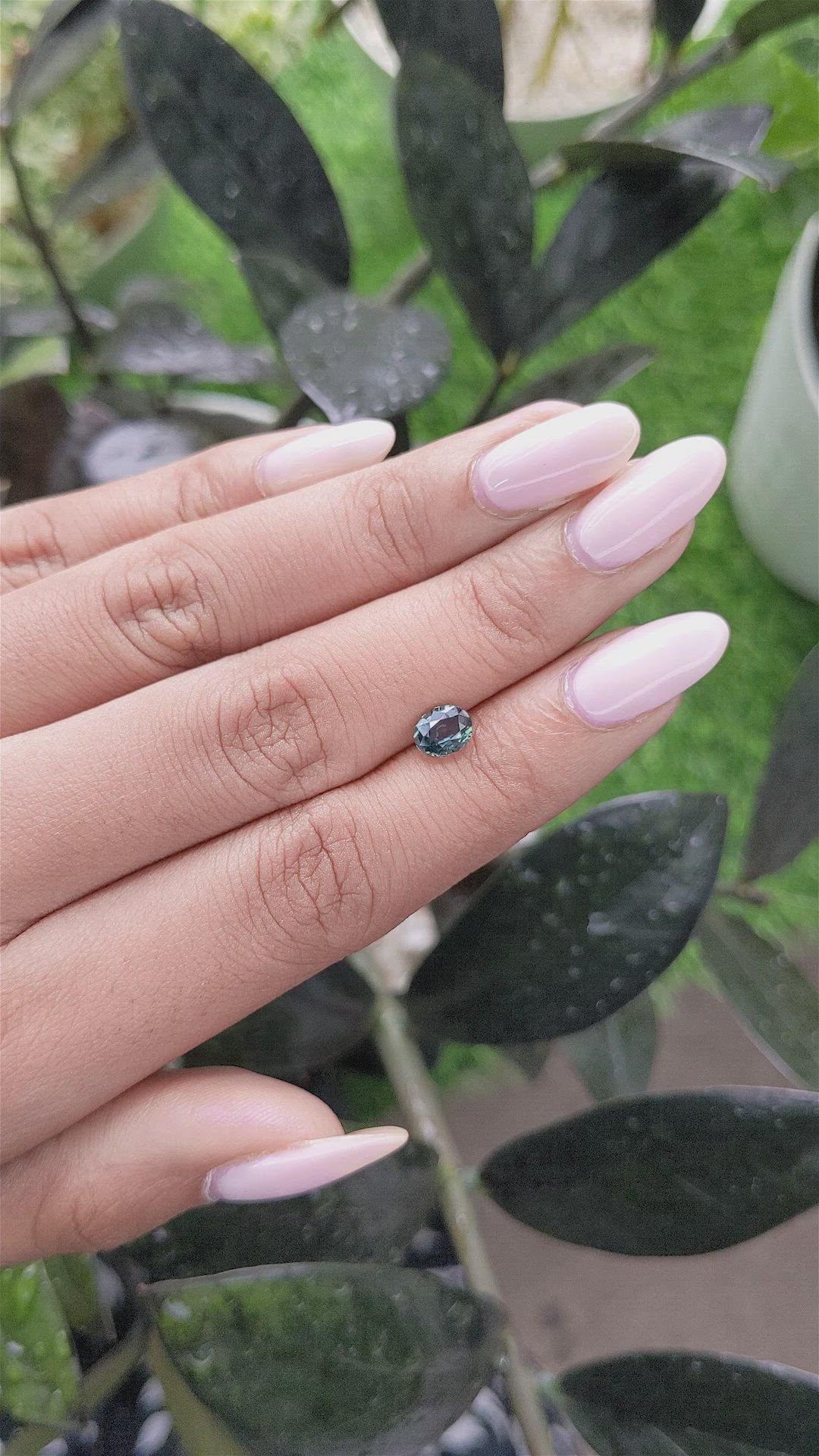 1.00 Ct. Bluish Green Sapphire from Madagascar Size Video