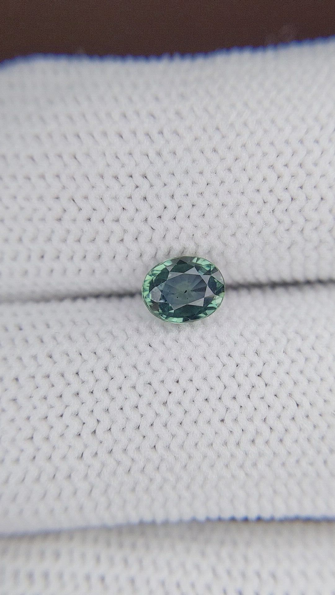 1.00 Ct. Bluish Green Sapphire from Madagascar Size Video