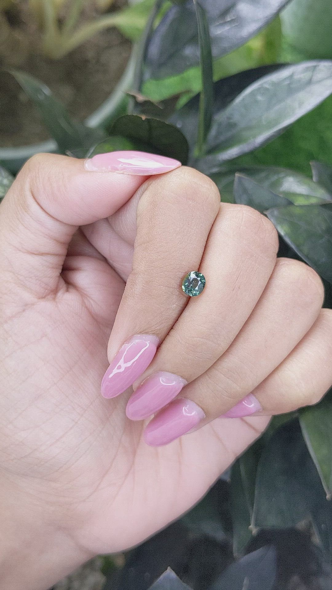 0.85 Ct. Bluish Green Sapphire from Madagascar Size Video