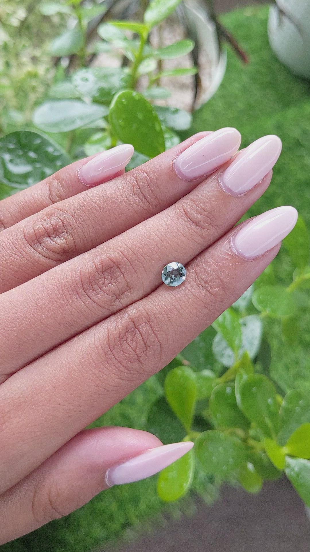 1.03 Ct. Bluish Green Sapphire from Madagascar Size Video