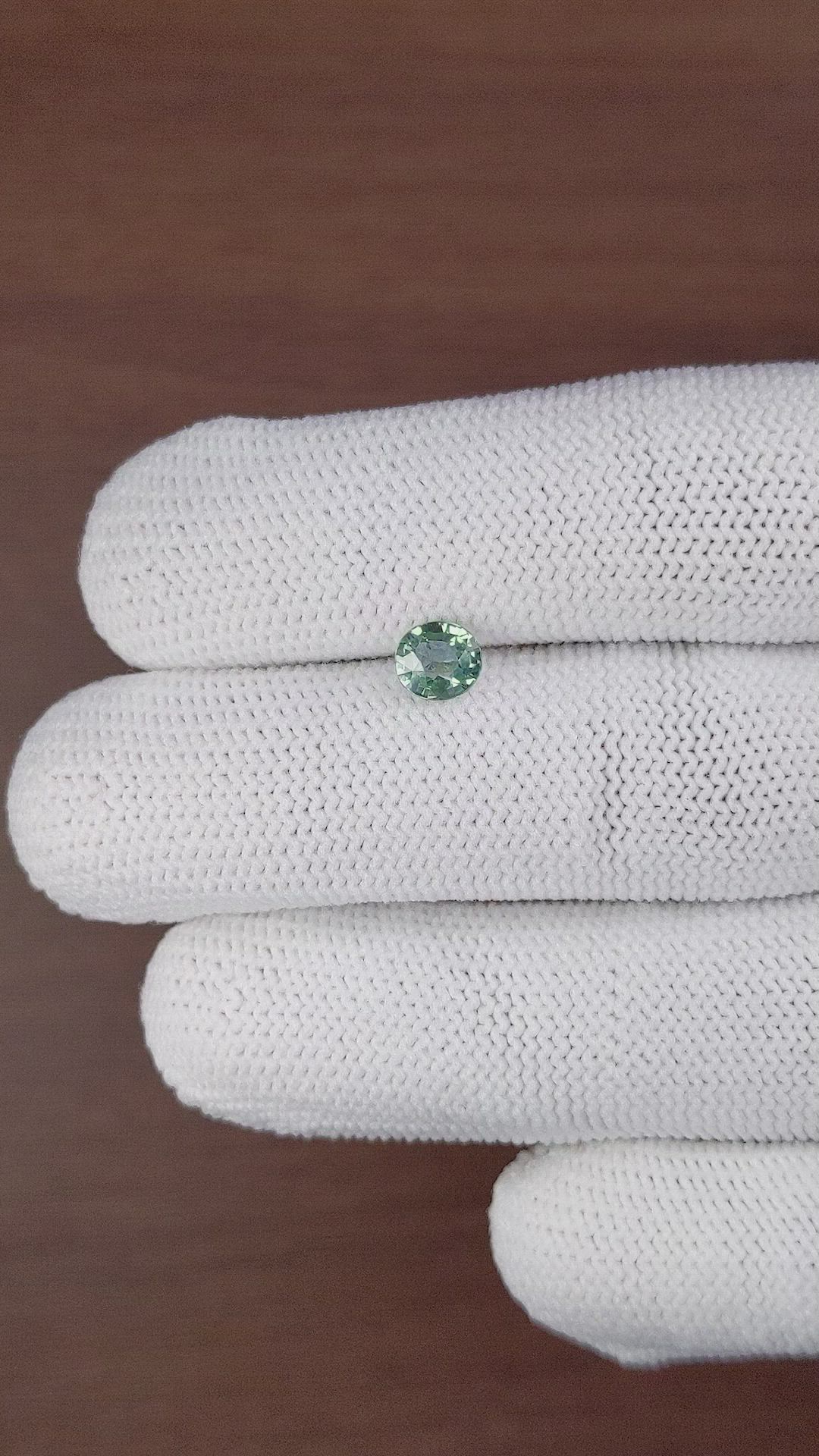 1.03 Ct. Bluish Green Sapphire from Madagascar Size Video