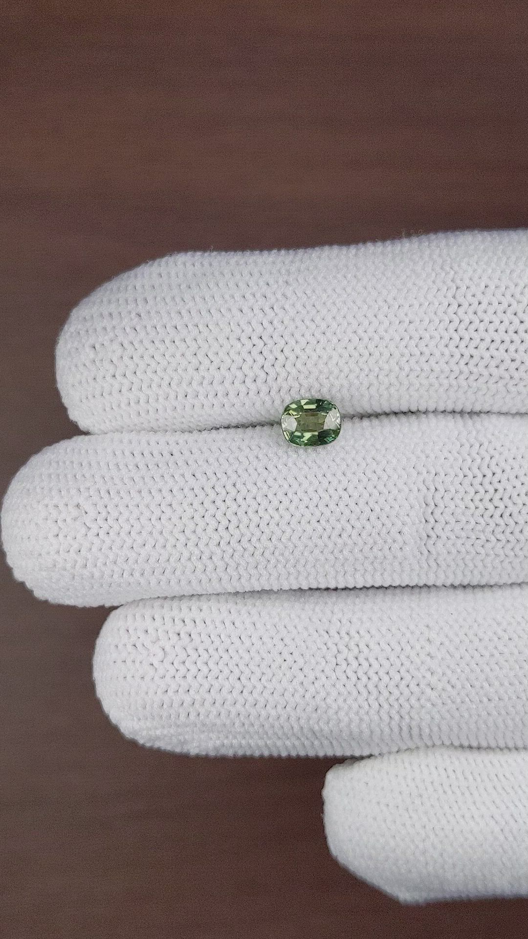1.01 Ct. Yellowish Green Sapphire from Madagascar Size Video