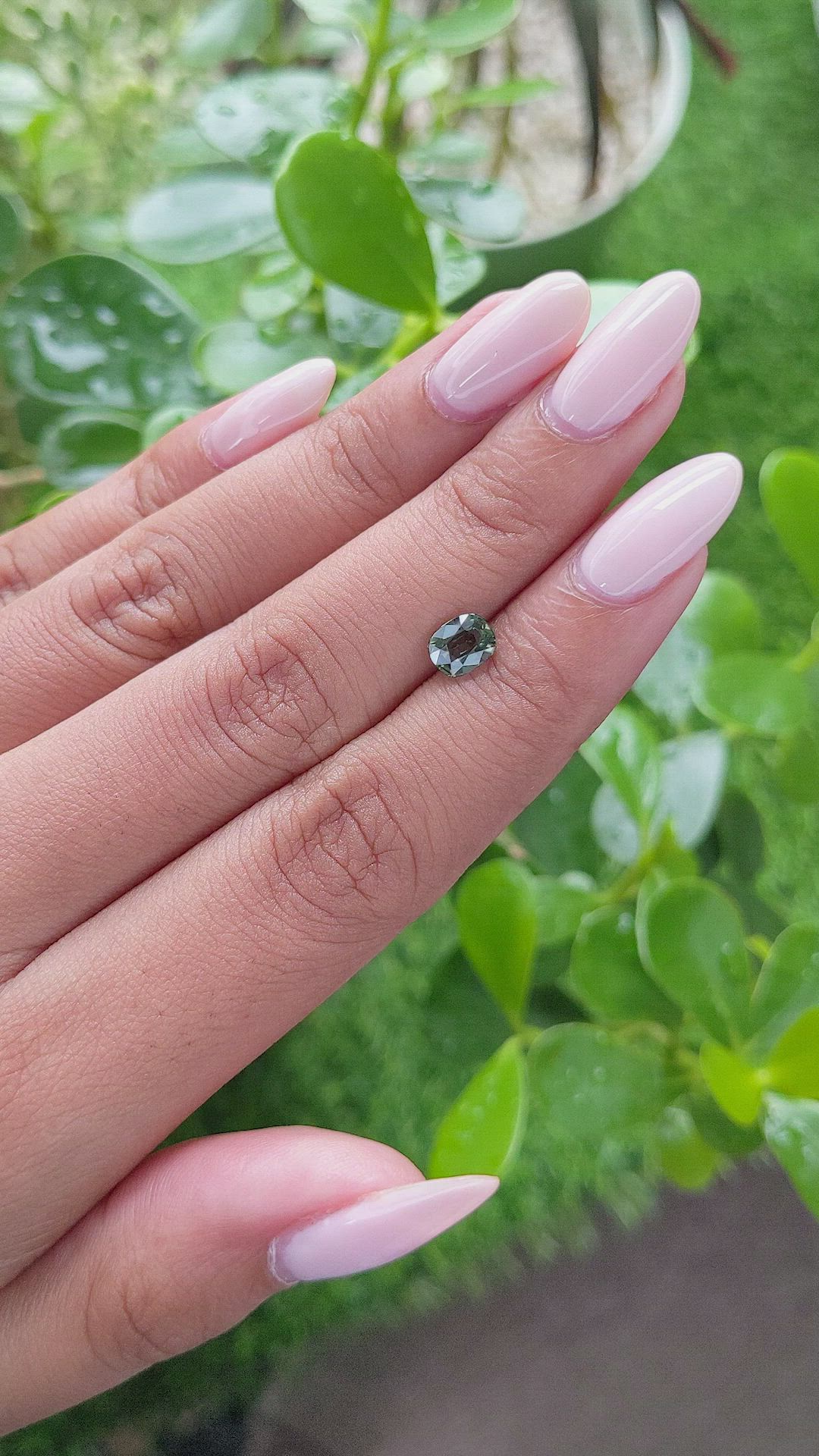 1.01 Ct. Yellowish Green Sapphire from Madagascar Size Video