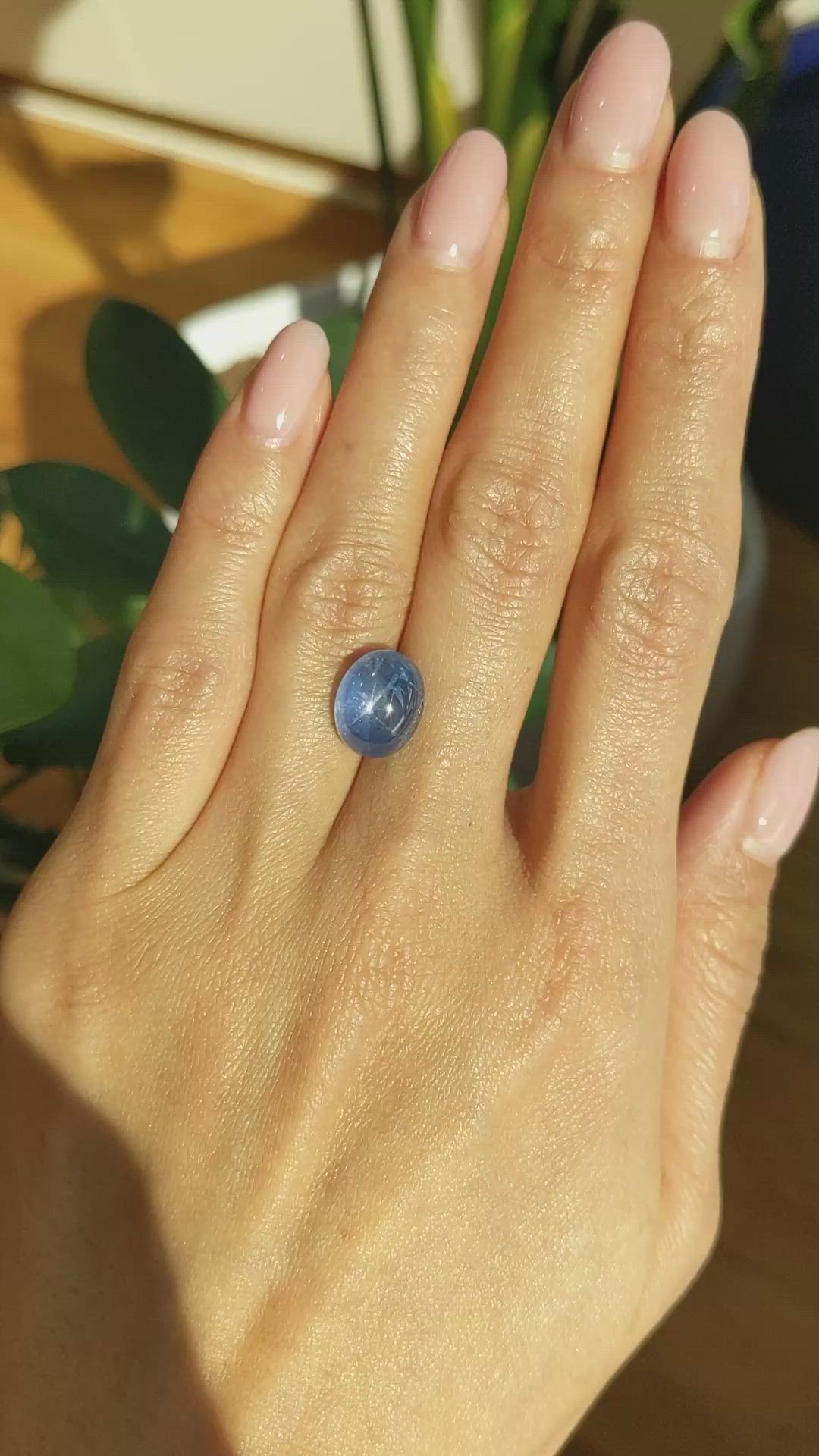 8.08 Ct. Blue Star Sapphire from Ceylon (Sri Lanka) Size Video