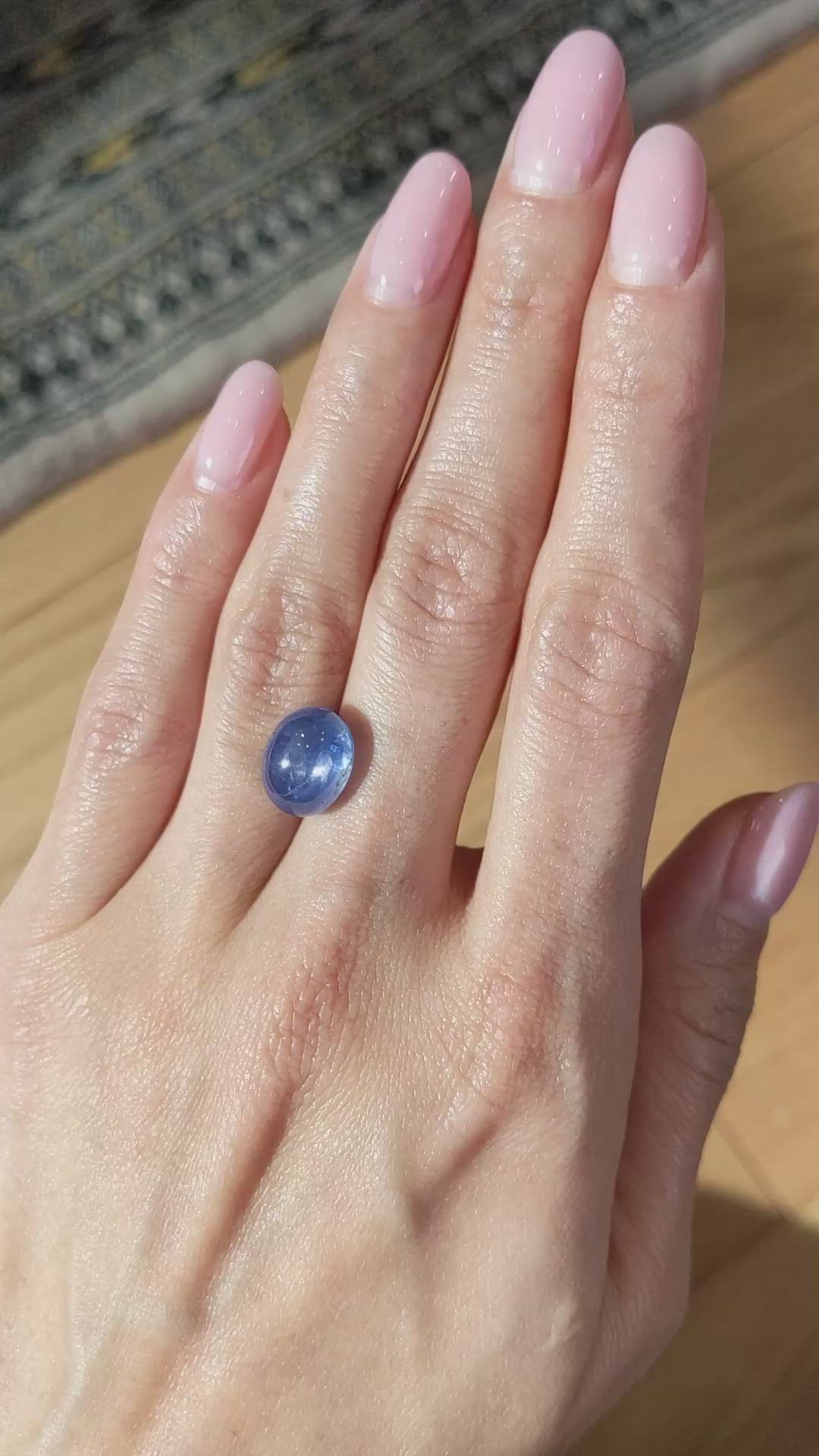 8.08 Ct. Blue Star Sapphire from Ceylon (Sri Lanka) Size Video