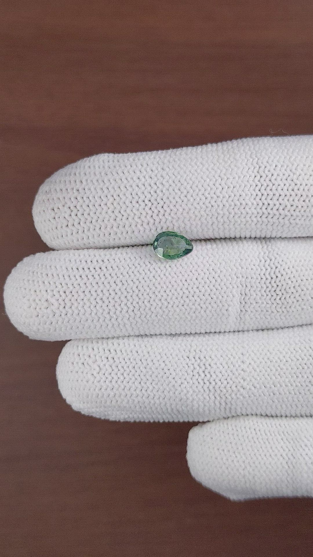 1.01 Ct. Bluish Green Sapphire from Madagascar Size Video