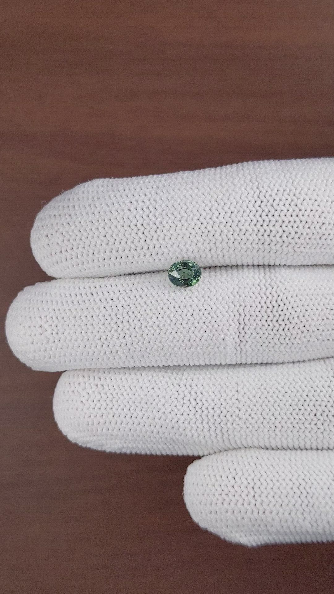 1.03 Ct. Bluish Green Sapphire from Madagascar Size Video