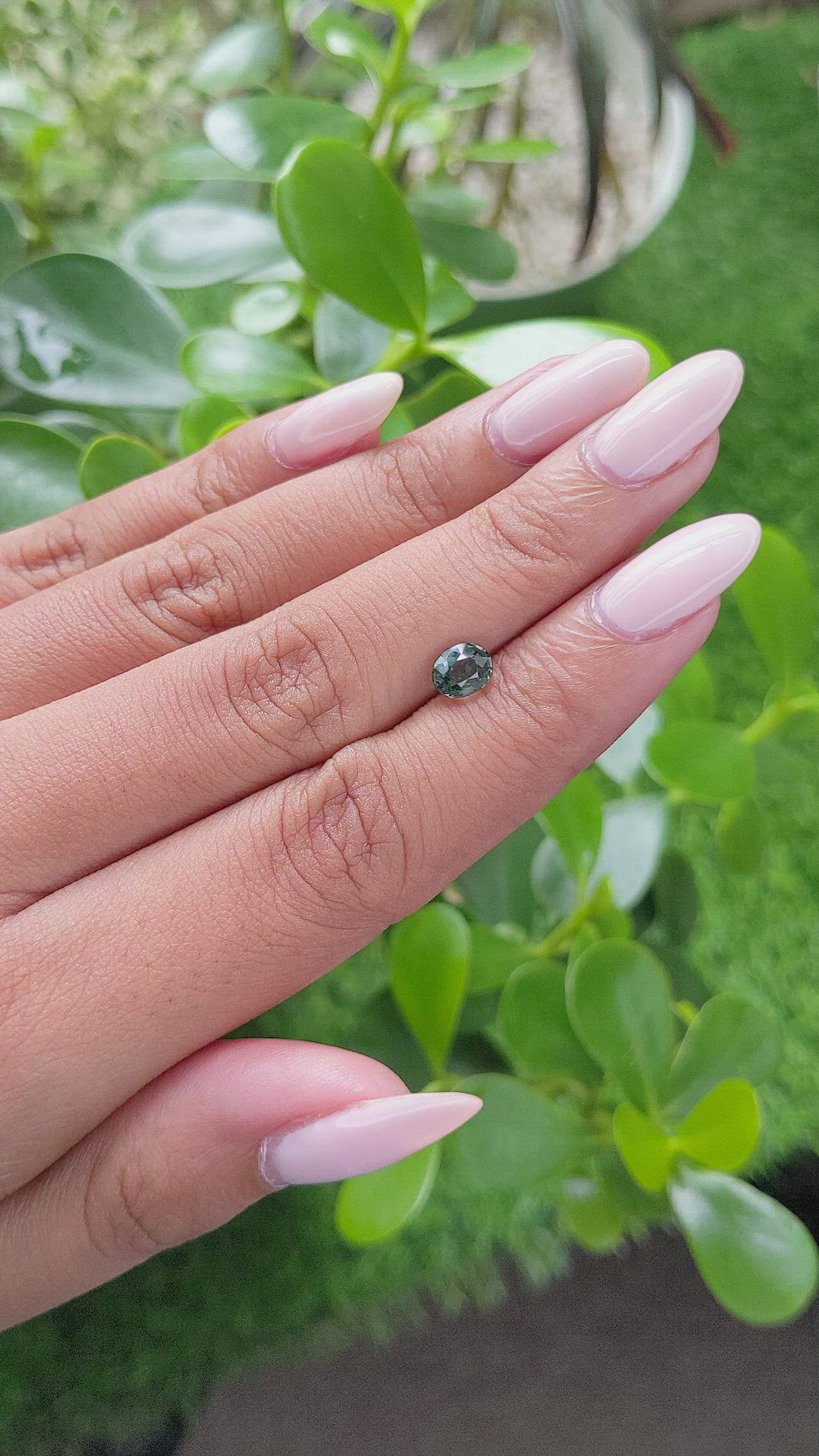 1.03 Ct. Bluish Green Sapphire from Madagascar Size Video
