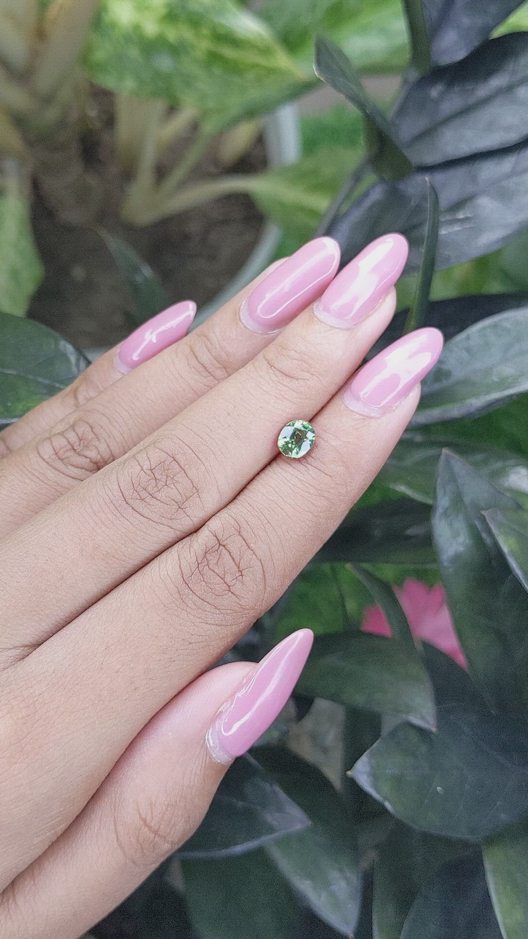 1.02 Ct. Bluish Green Sapphire from Madagascar Size Video