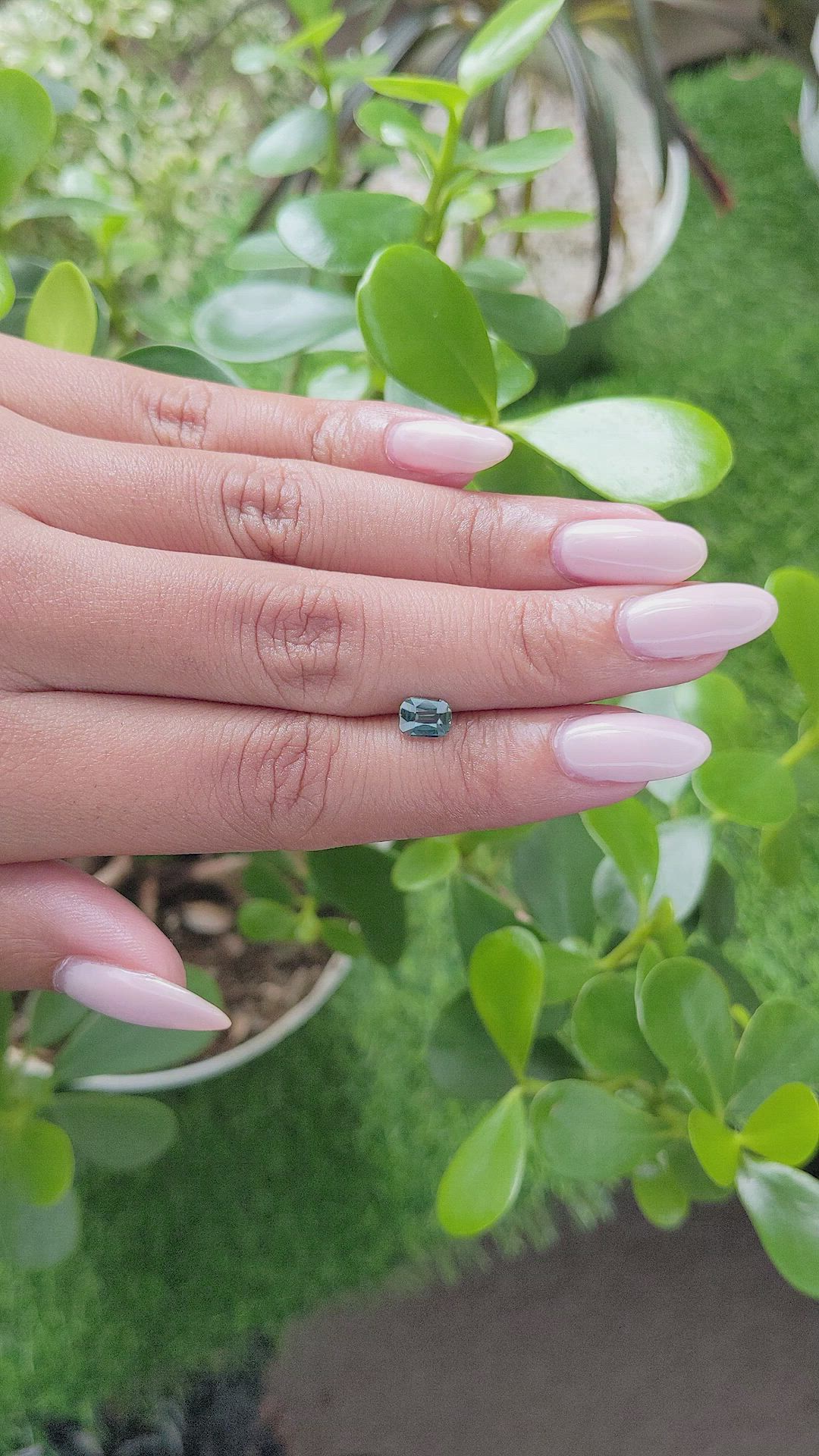 0.85 Ct. Bluish Green Sapphire from Madagascar Size Video