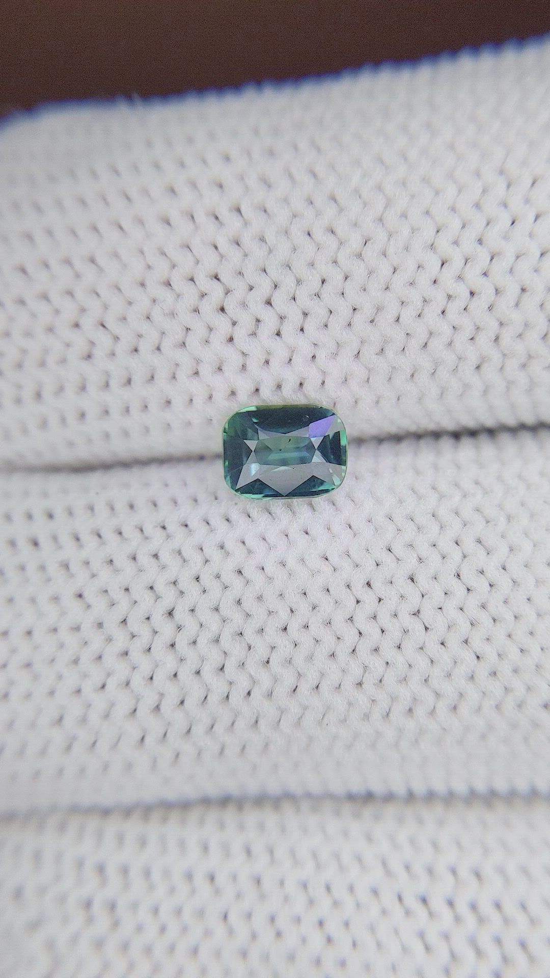 0.85 Ct. Bluish Green Sapphire from Madagascar Size Video